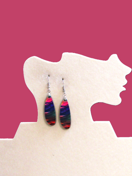 Boho Oval Bar Shaped Sublimated Earrings