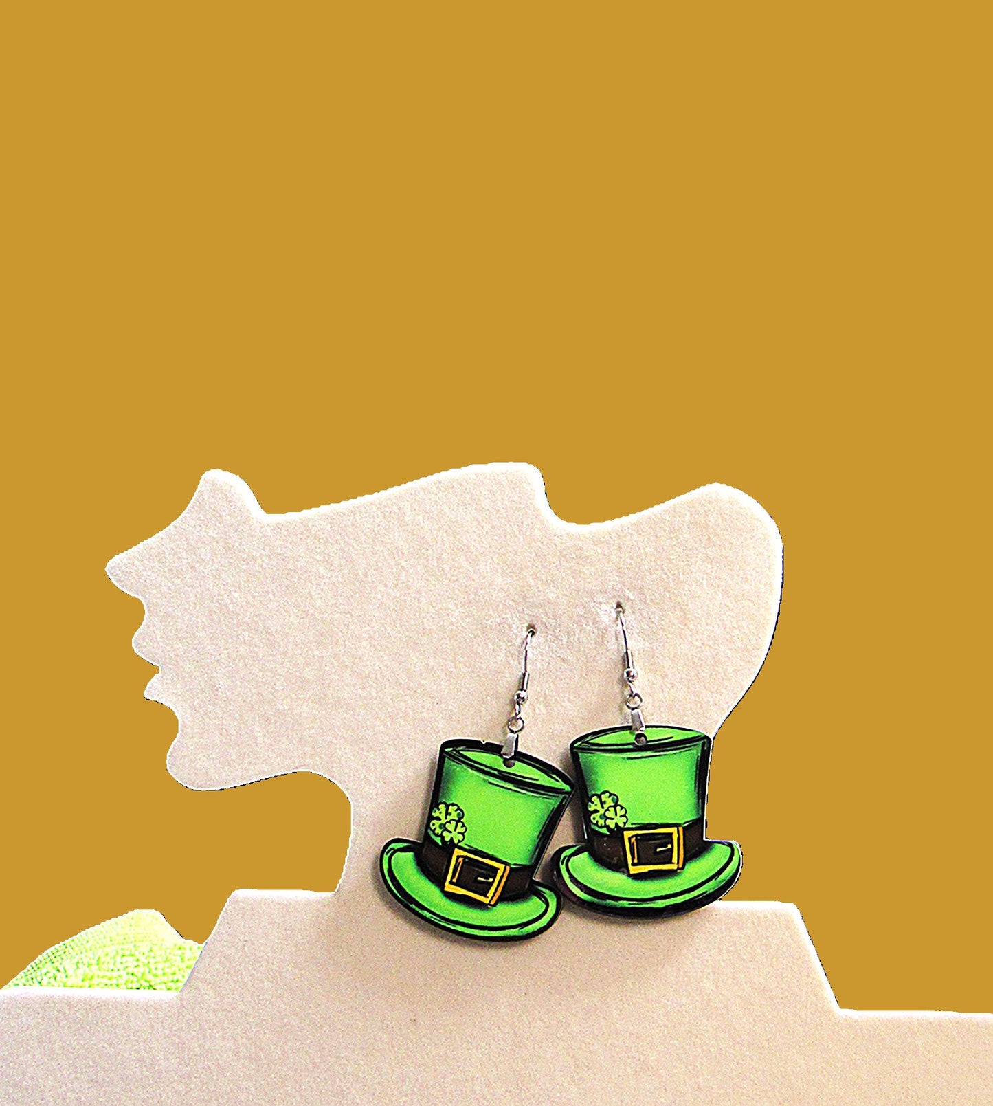 Top Hat Shaped Sublimated  Earrings