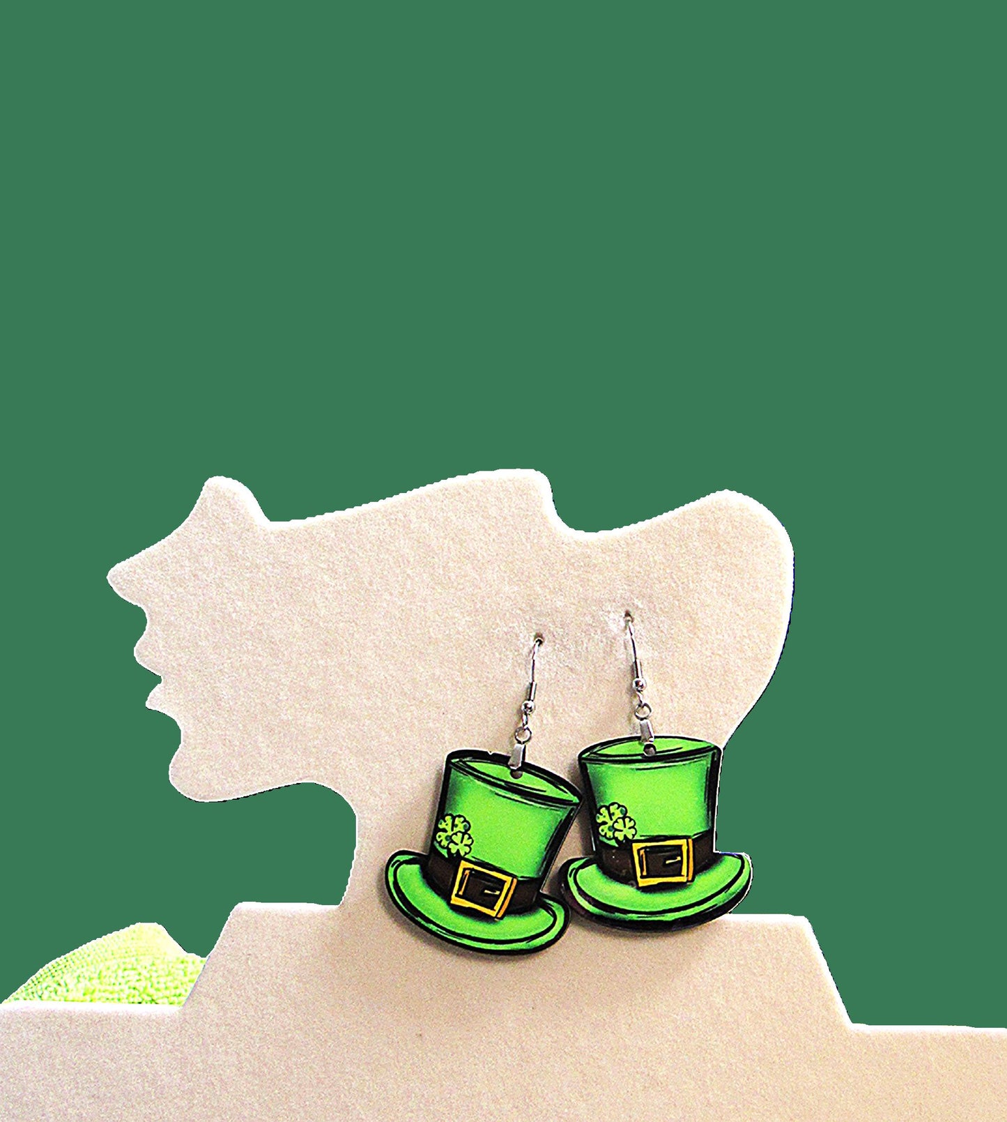 Top Hat Shaped Sublimated  Earrings