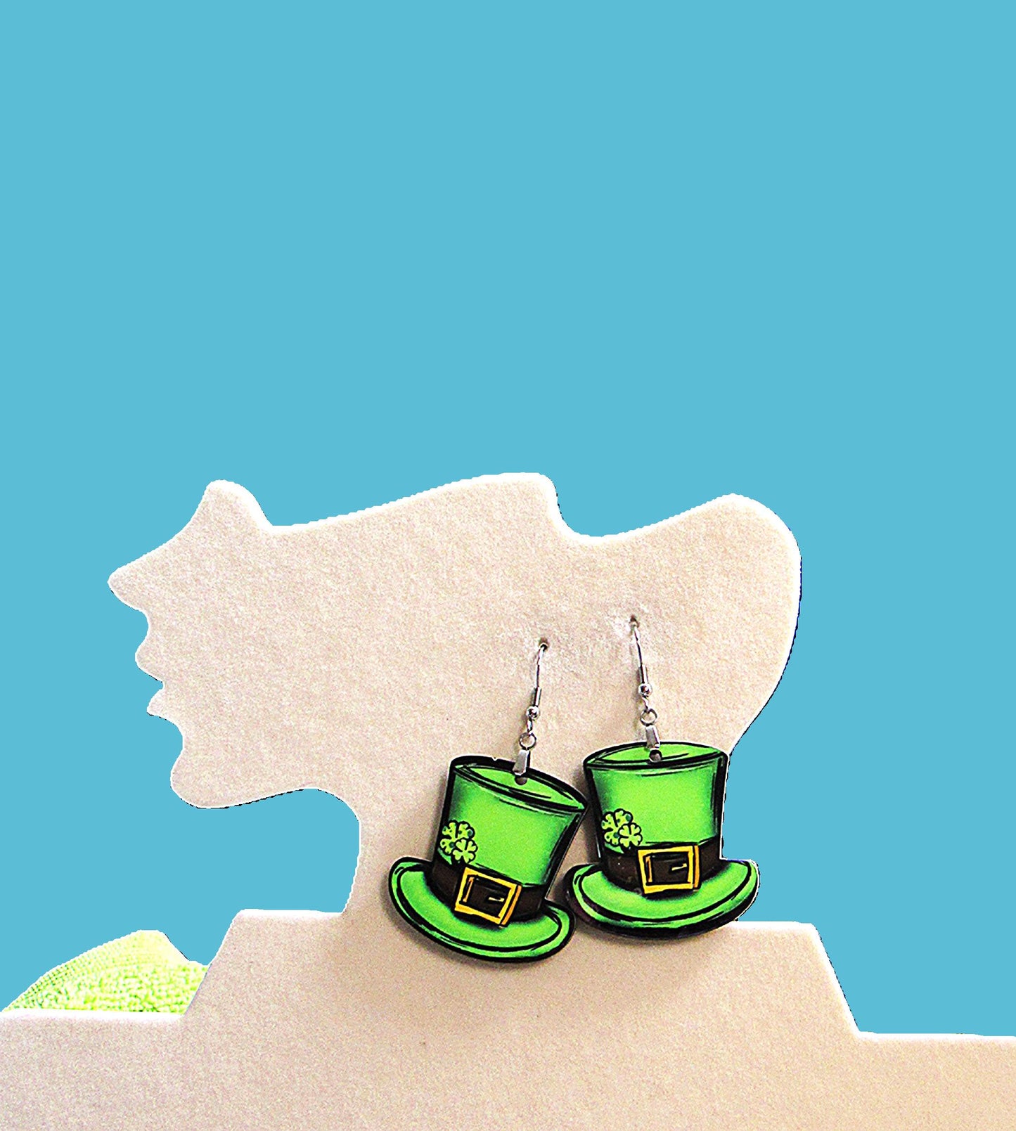 Top Hat Shaped Sublimated  Earrings