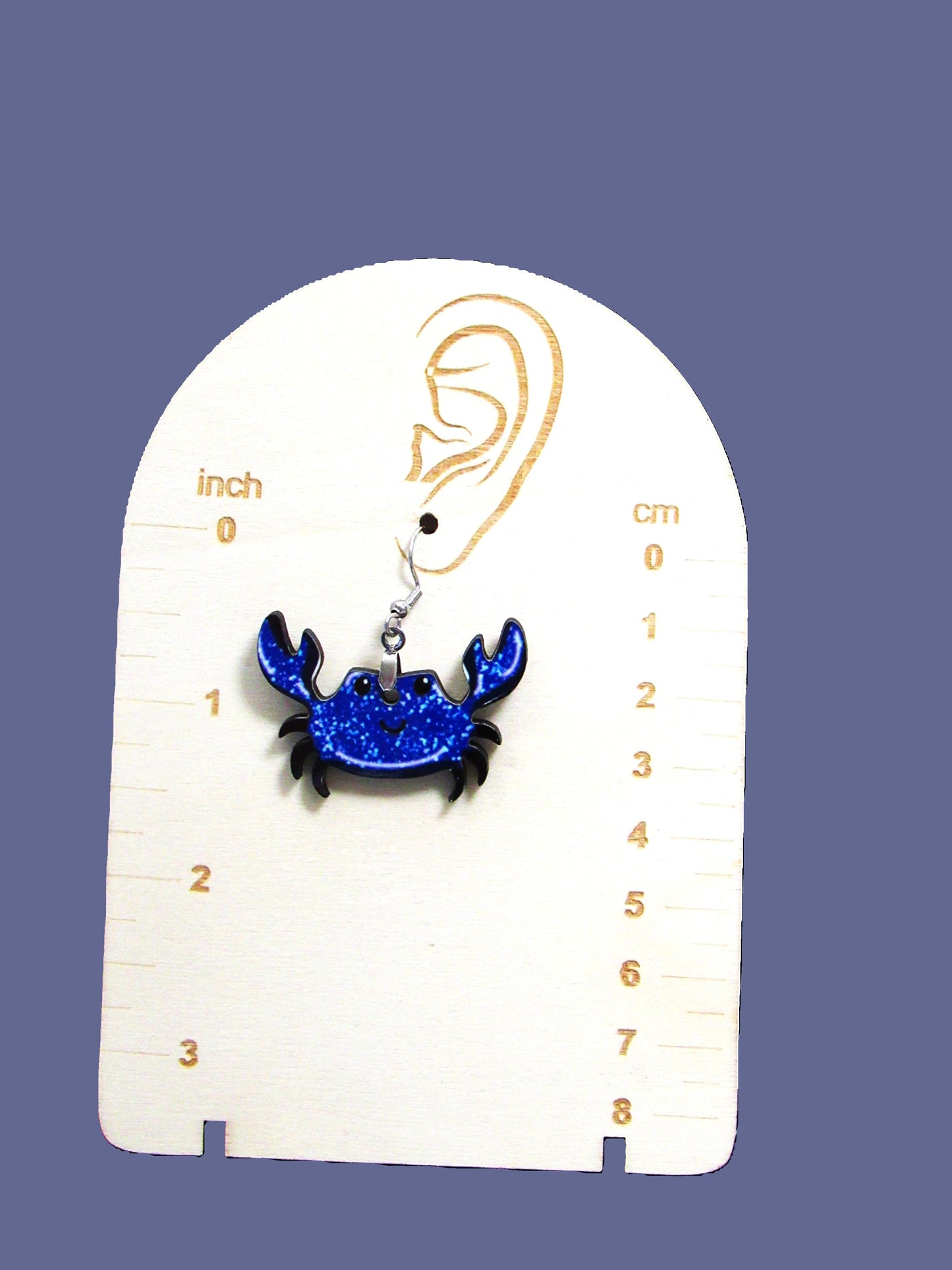 Crab Shaped Sublimated Earrings 1.5"
