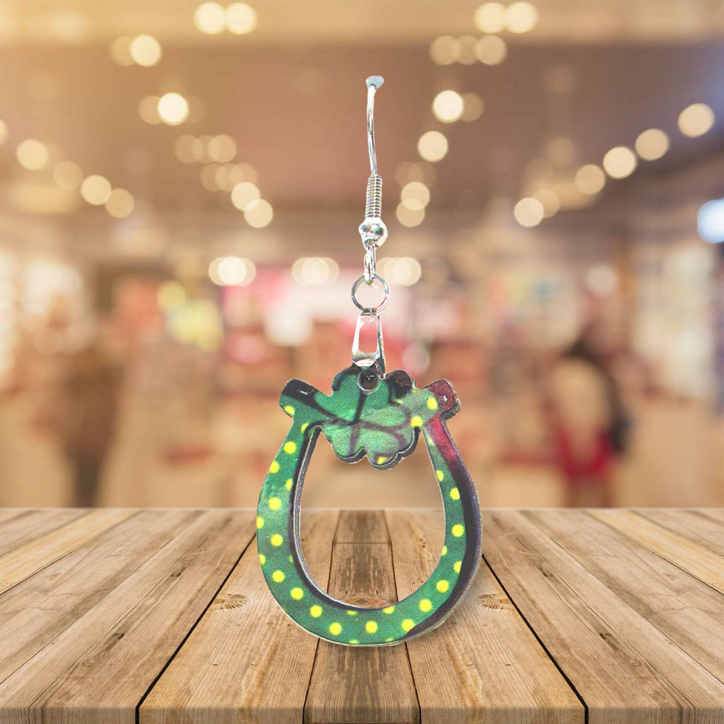 Lucky Horseshoe Shaped Sublimated Earrings 1 inch