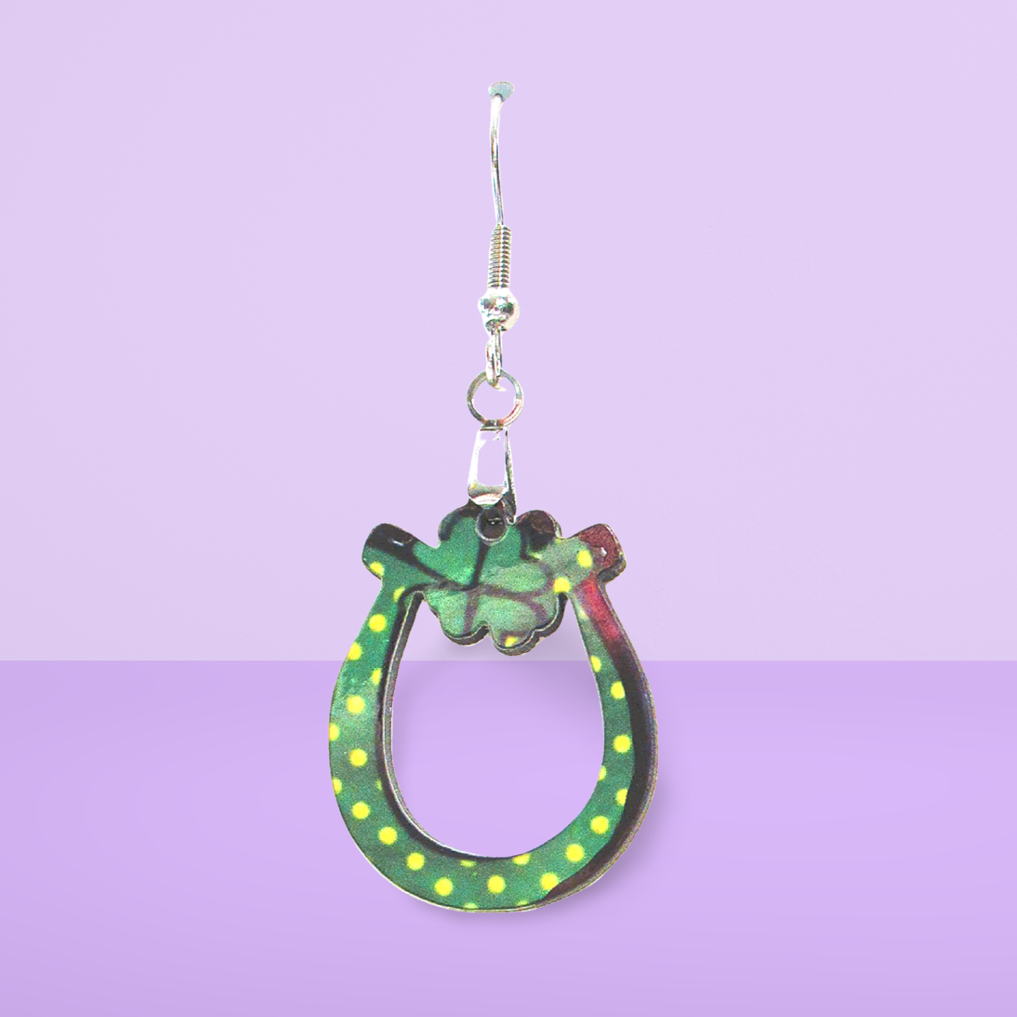 Lucky Horseshoe Shaped Sublimated Earrings 1 inch