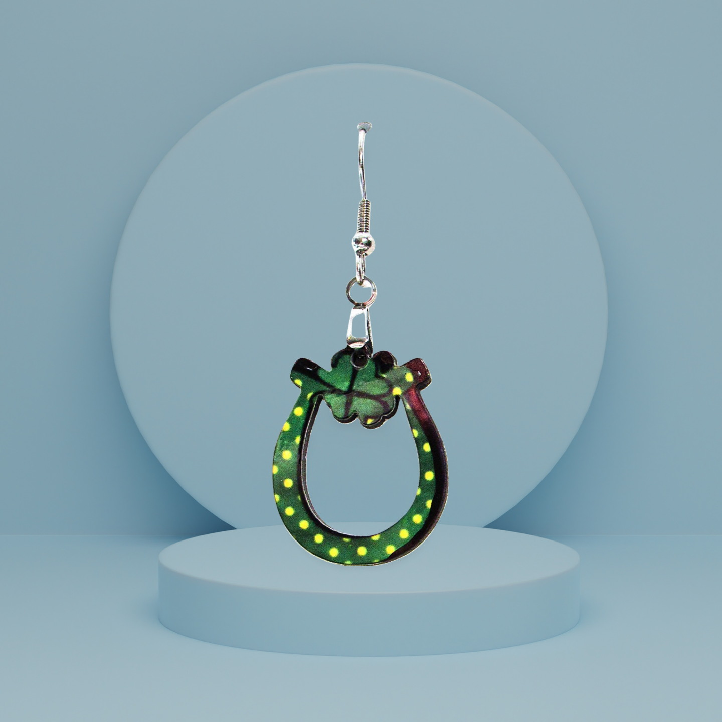 Lucky Horseshoe Shaped Sublimated Earrings 1 inch