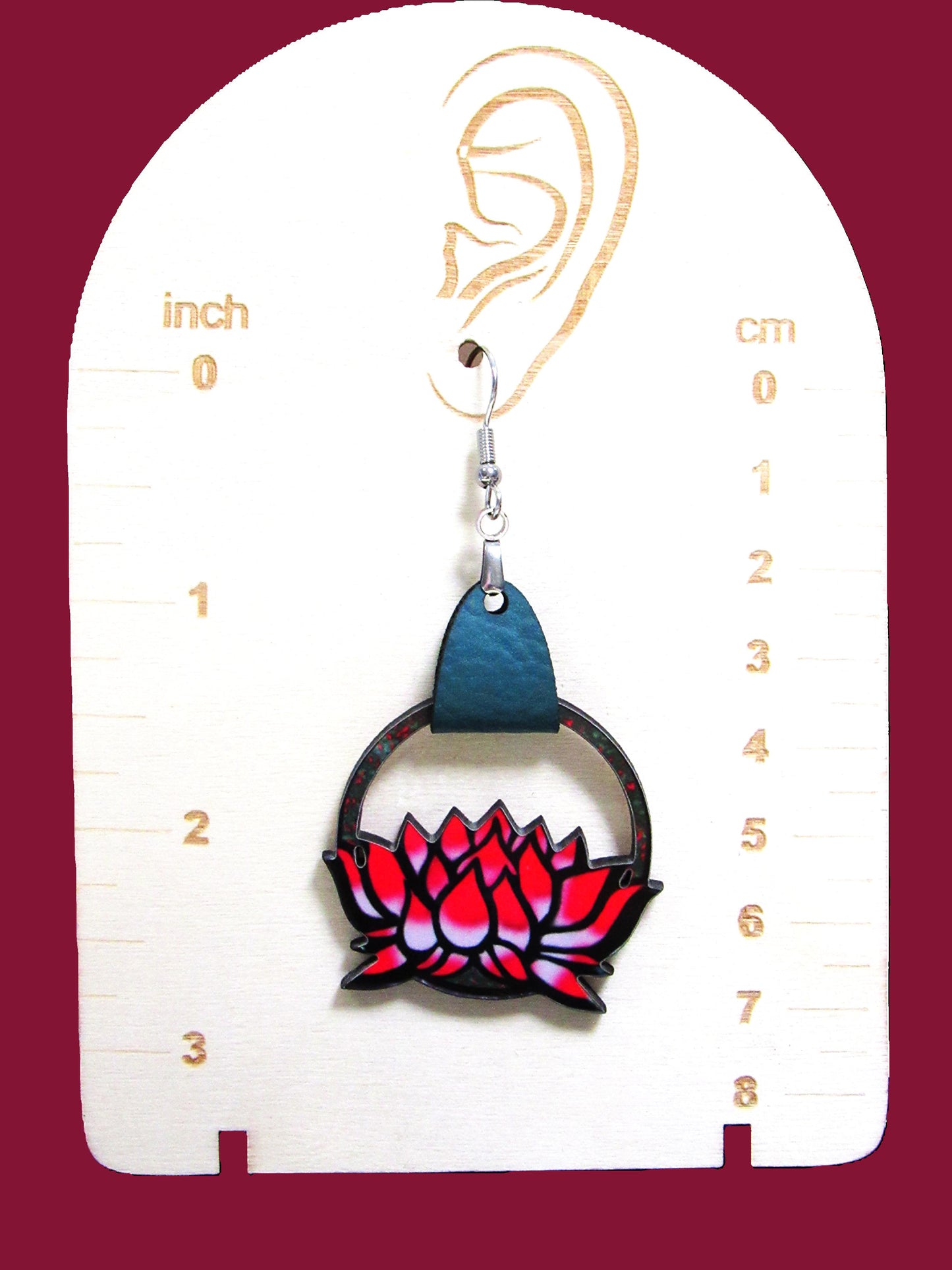 Round Lotus Shaped Sublimated Earrings