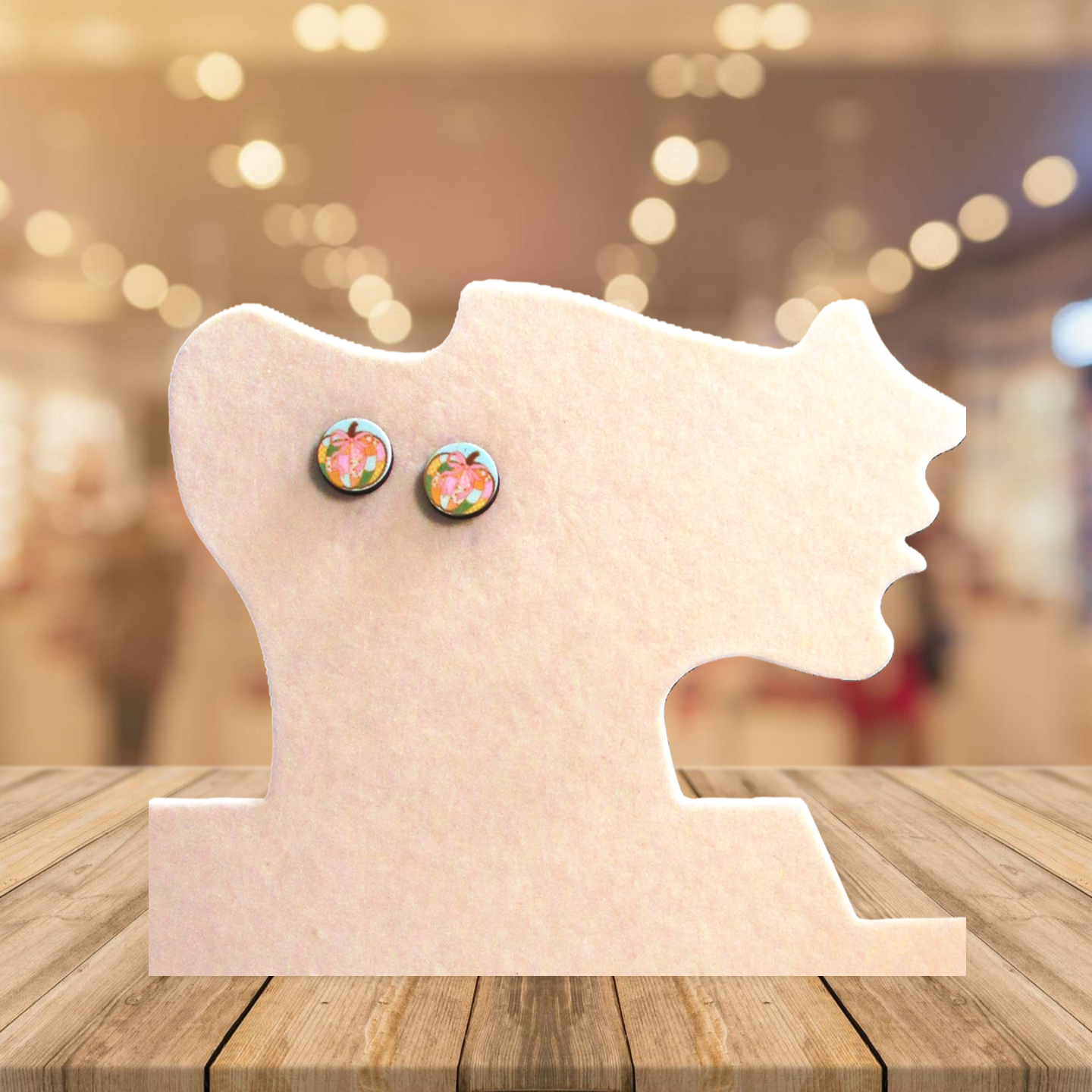 Round Shaped Stud Sublimated Earrings MDF