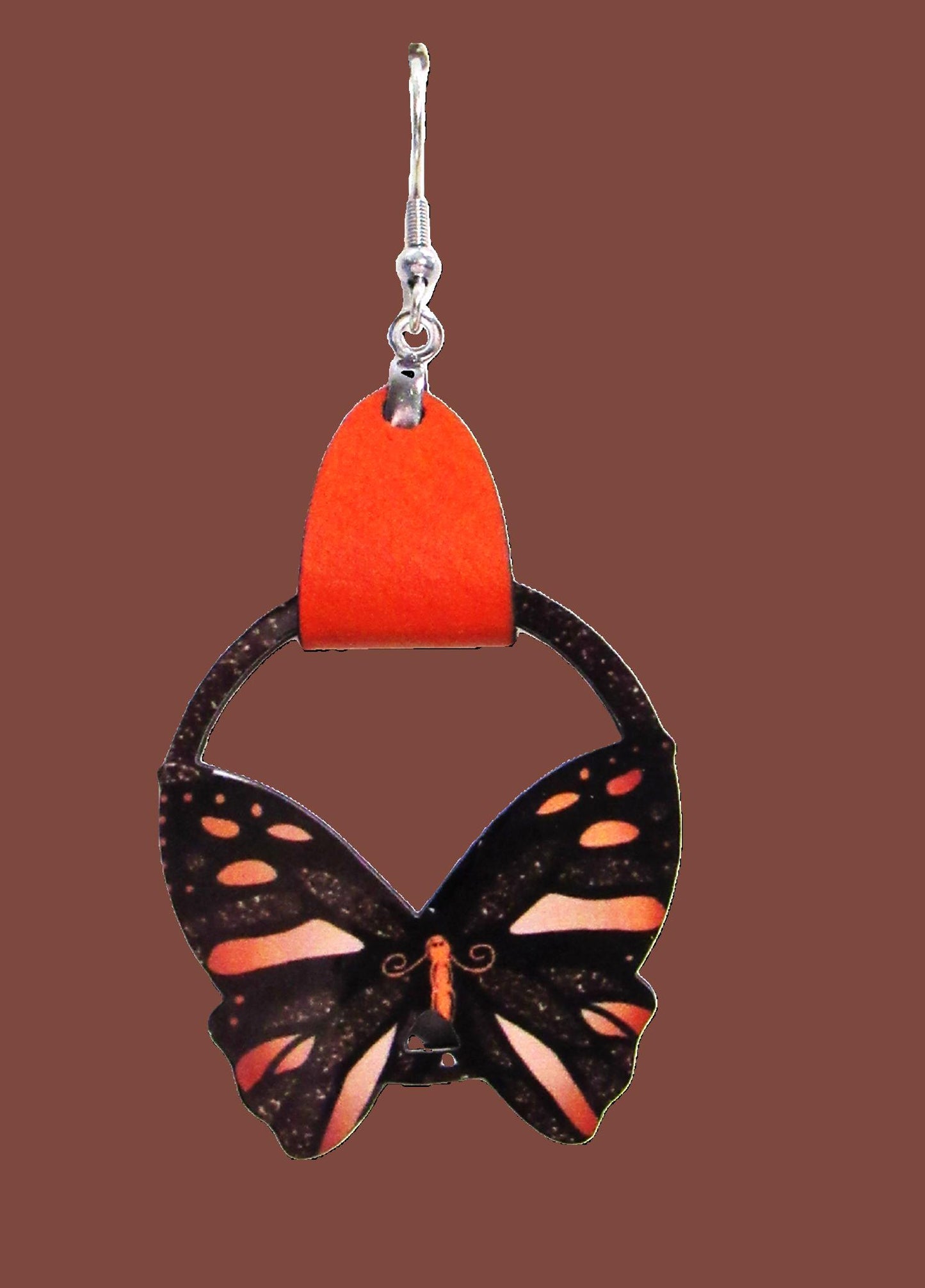 Round Butterfly Shaped Sublimated Earring