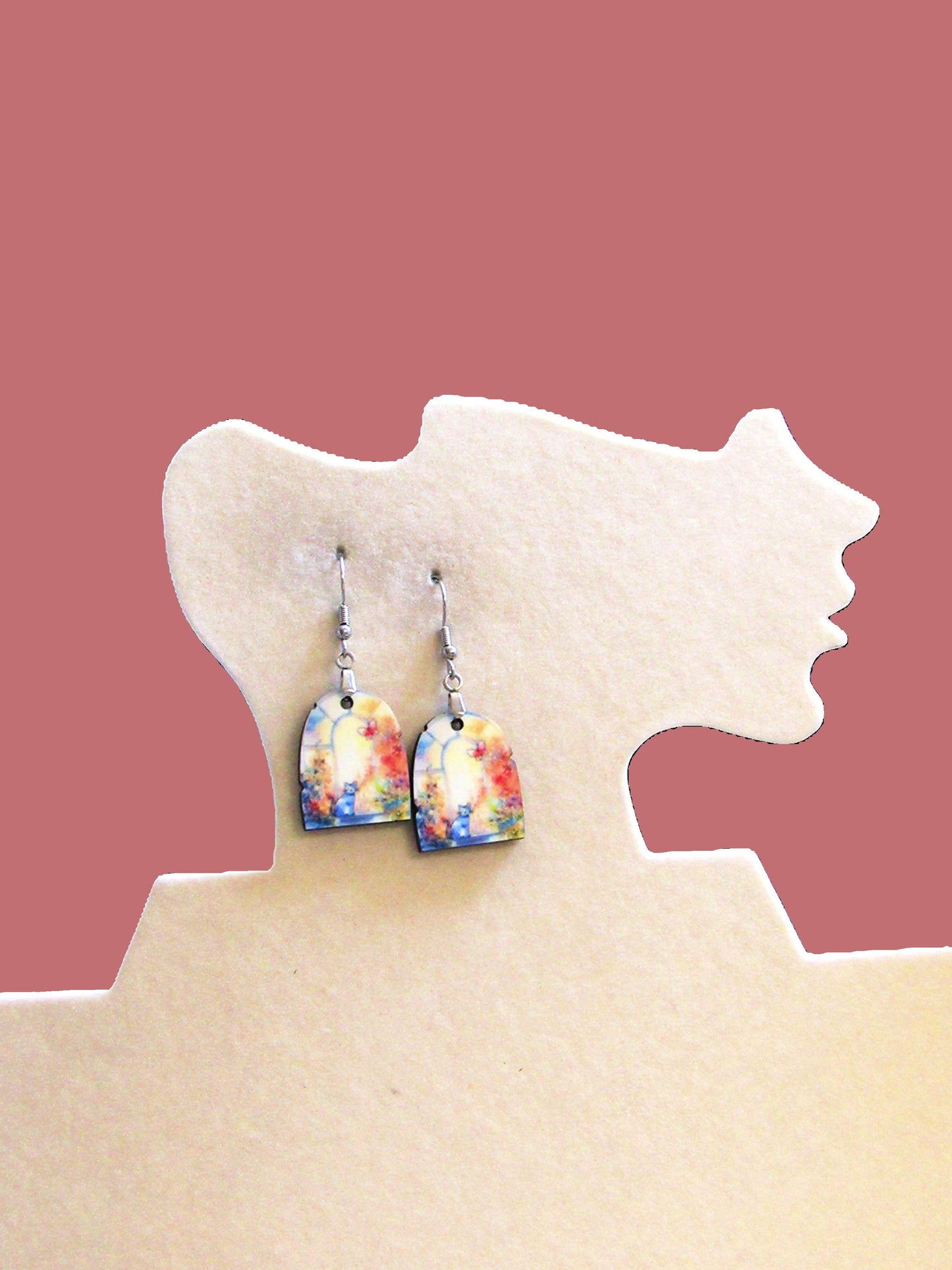 Fairy Door Shaped Sublimated Earrings