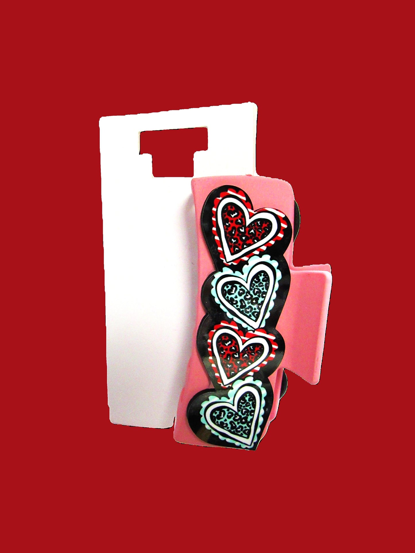 Heart Shaped Sublimated Hair Clip Large