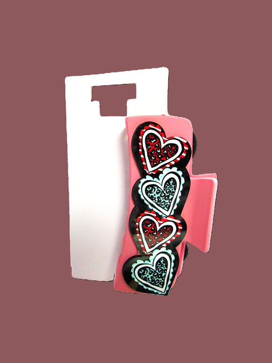Heart Shaped Sublimated Hair Clip Large