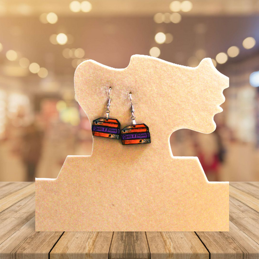 Stacked Book Sublimated Earrings 1 inch