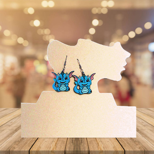 Dragon Shaped Sublimated Earrings 1.5 inch