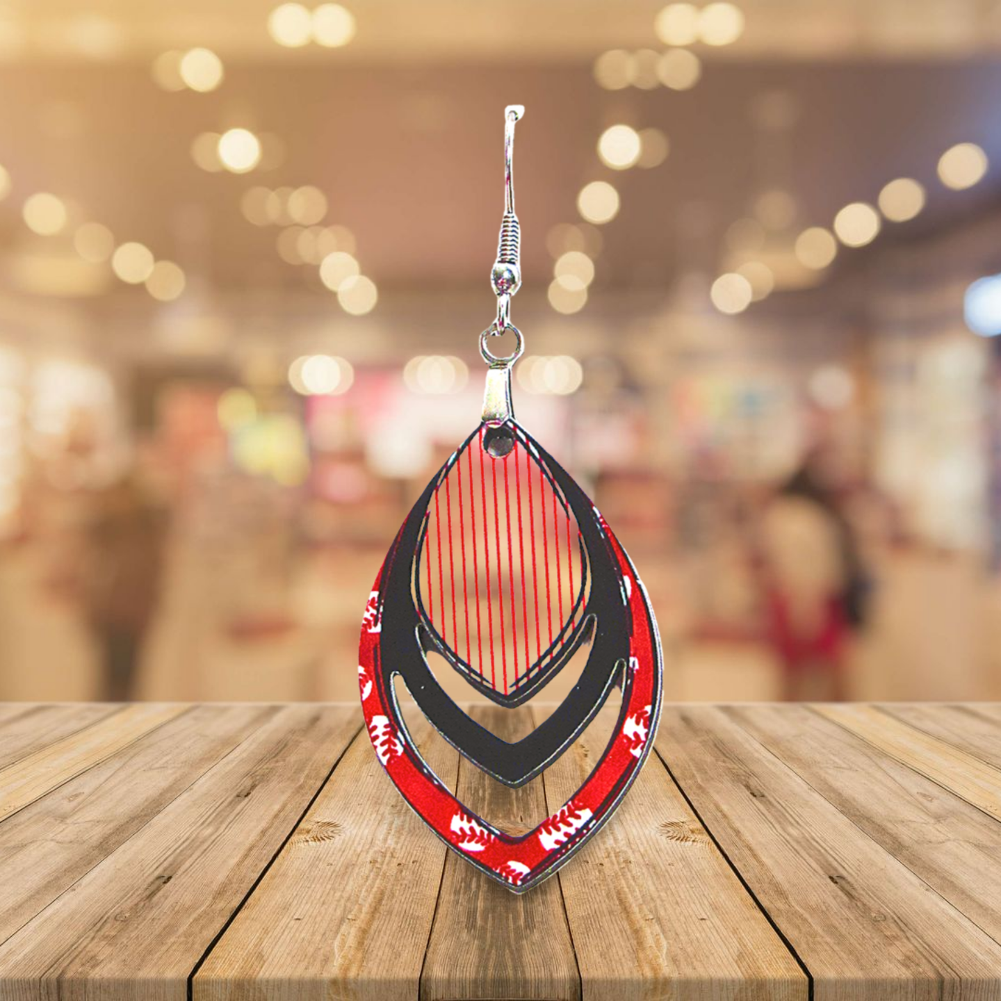 Open Teardrop Shaped Sublimated Earrings 1.5 inch