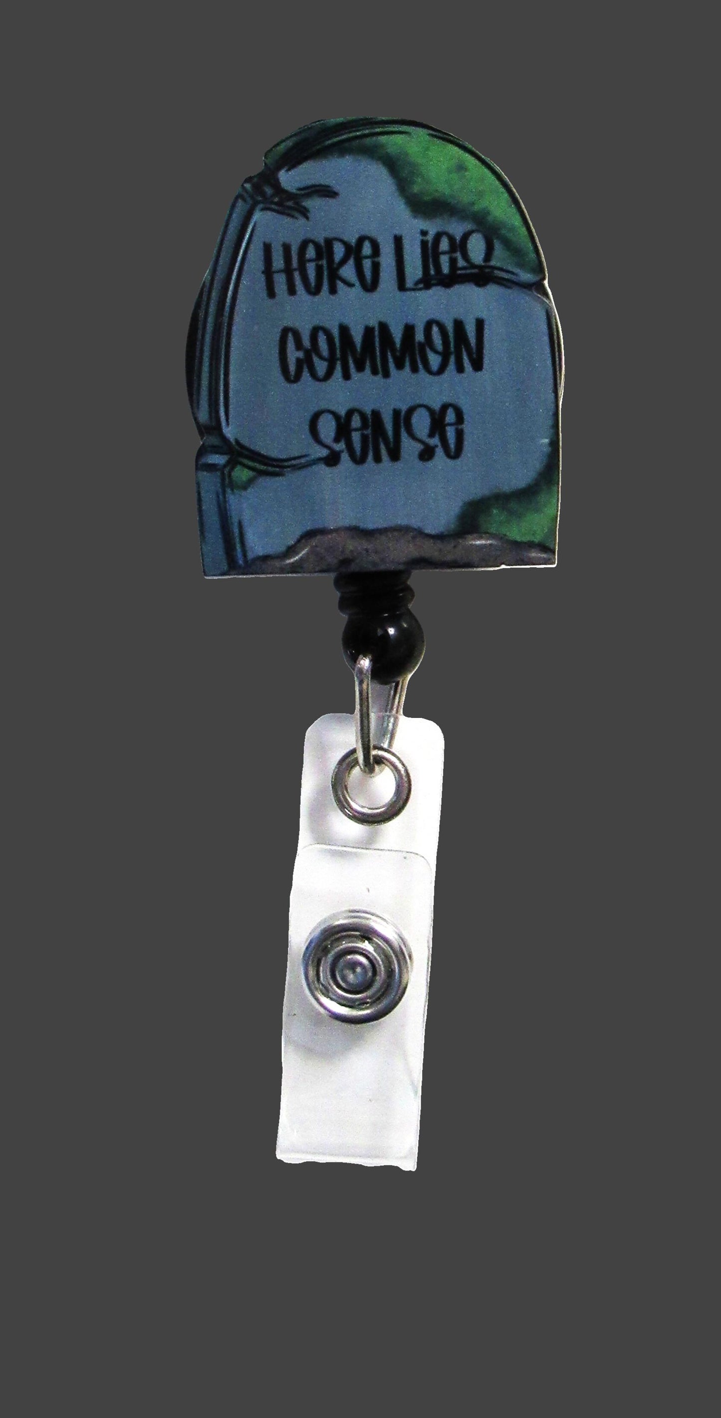 Grave Stone Shaped Sublimated Badge Reel