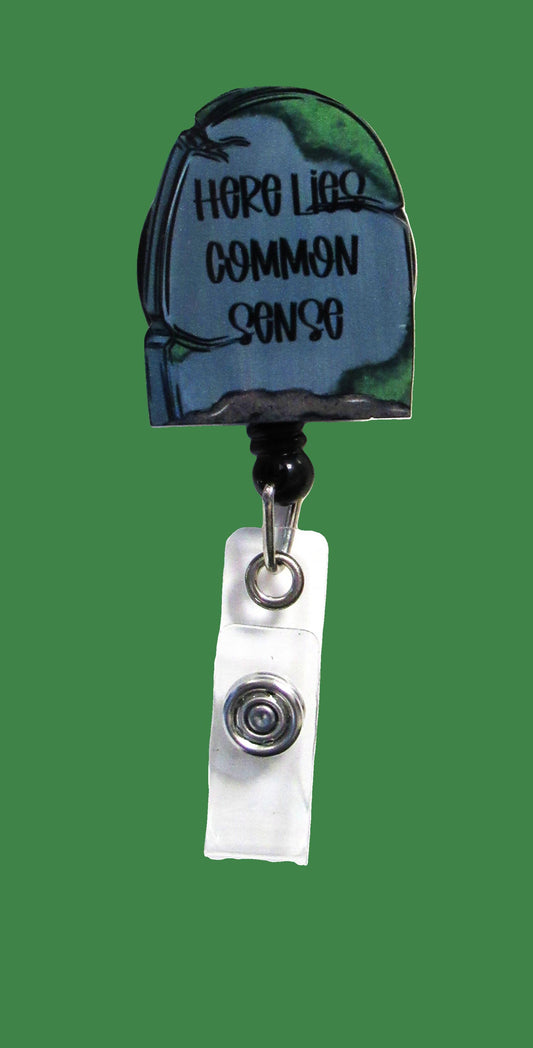 Grave Stone Shaped Sublimated Badge Reel