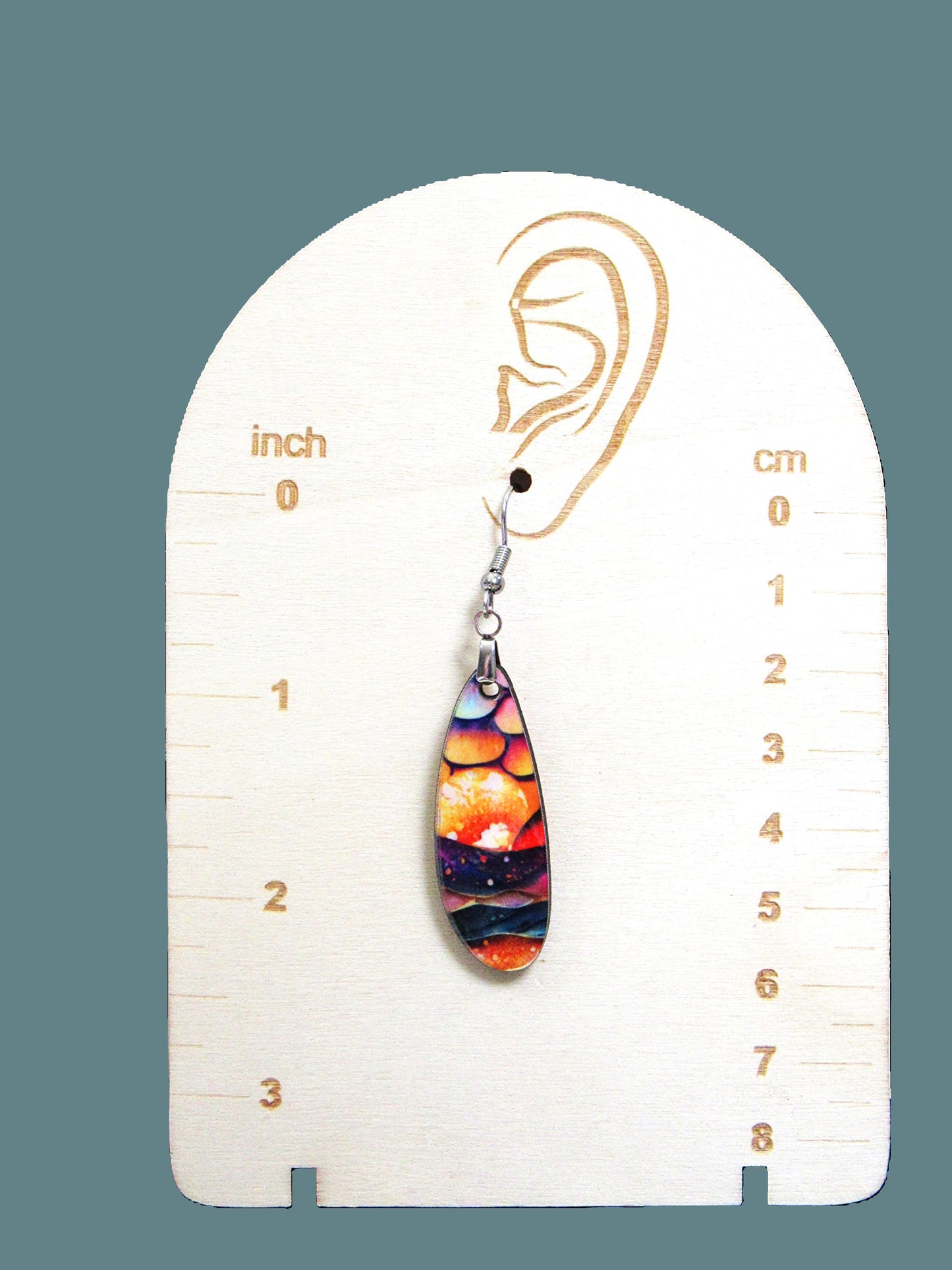Boho Oval Bar Shaped Sublimated Earrings