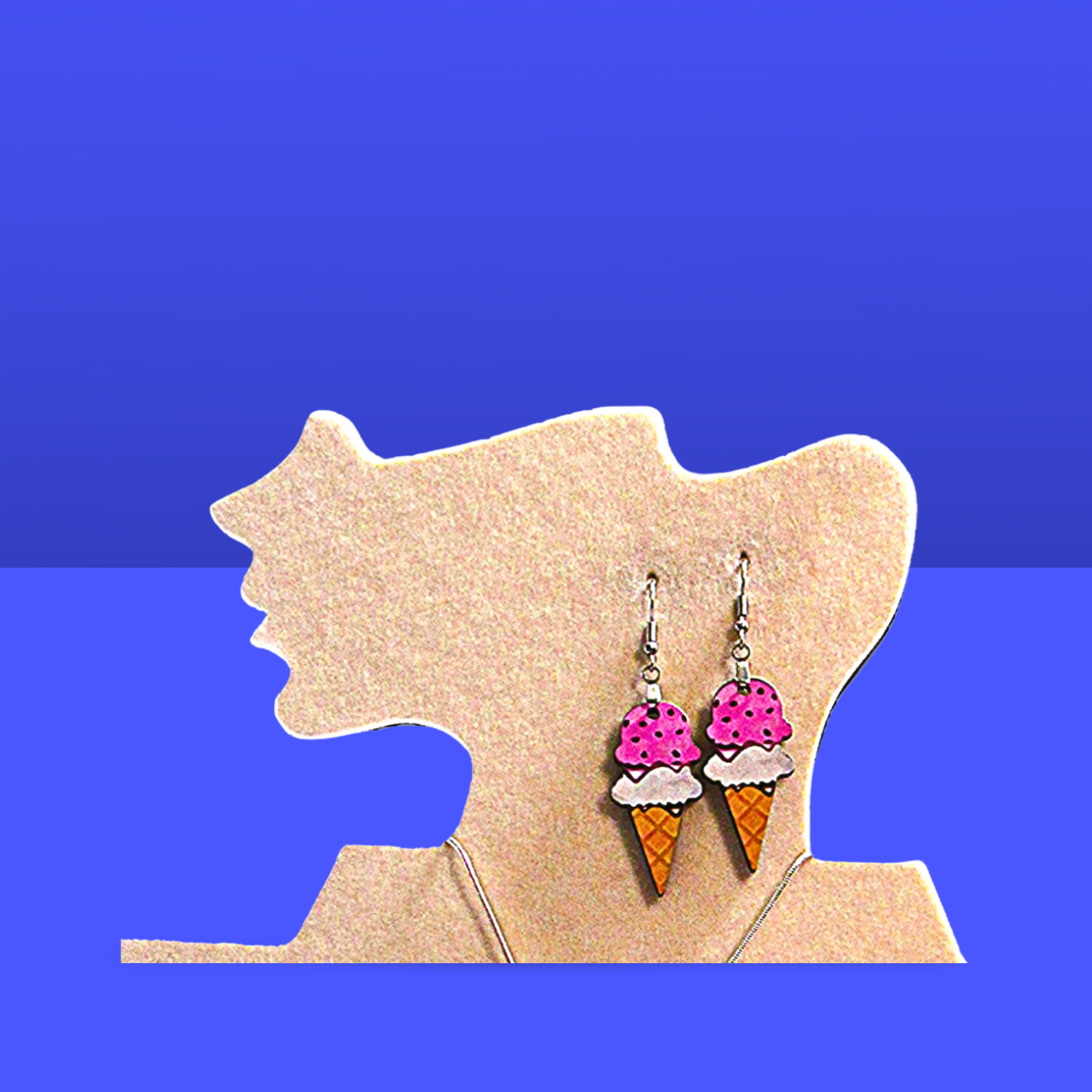 Ice Cream Shaped Sublimated Earrings