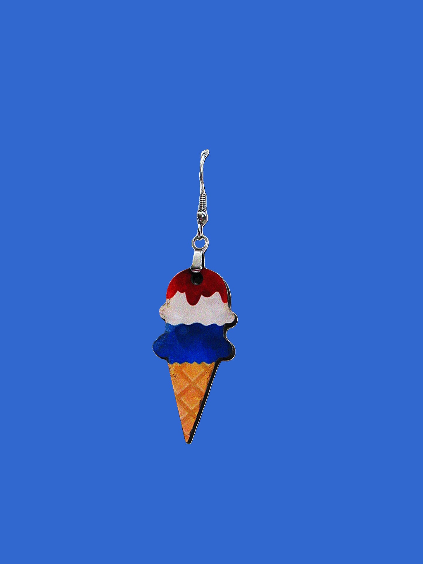 Ice Cream Cone Shaped Sublimated Earrings