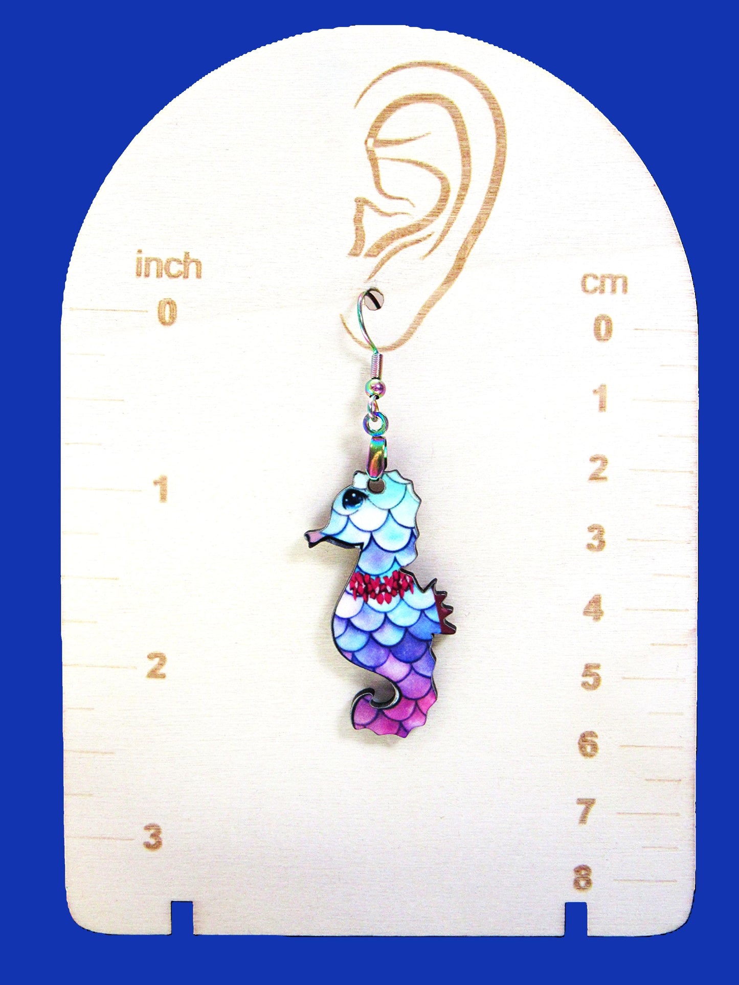 Seahorse Shaped Sublimated Earrings