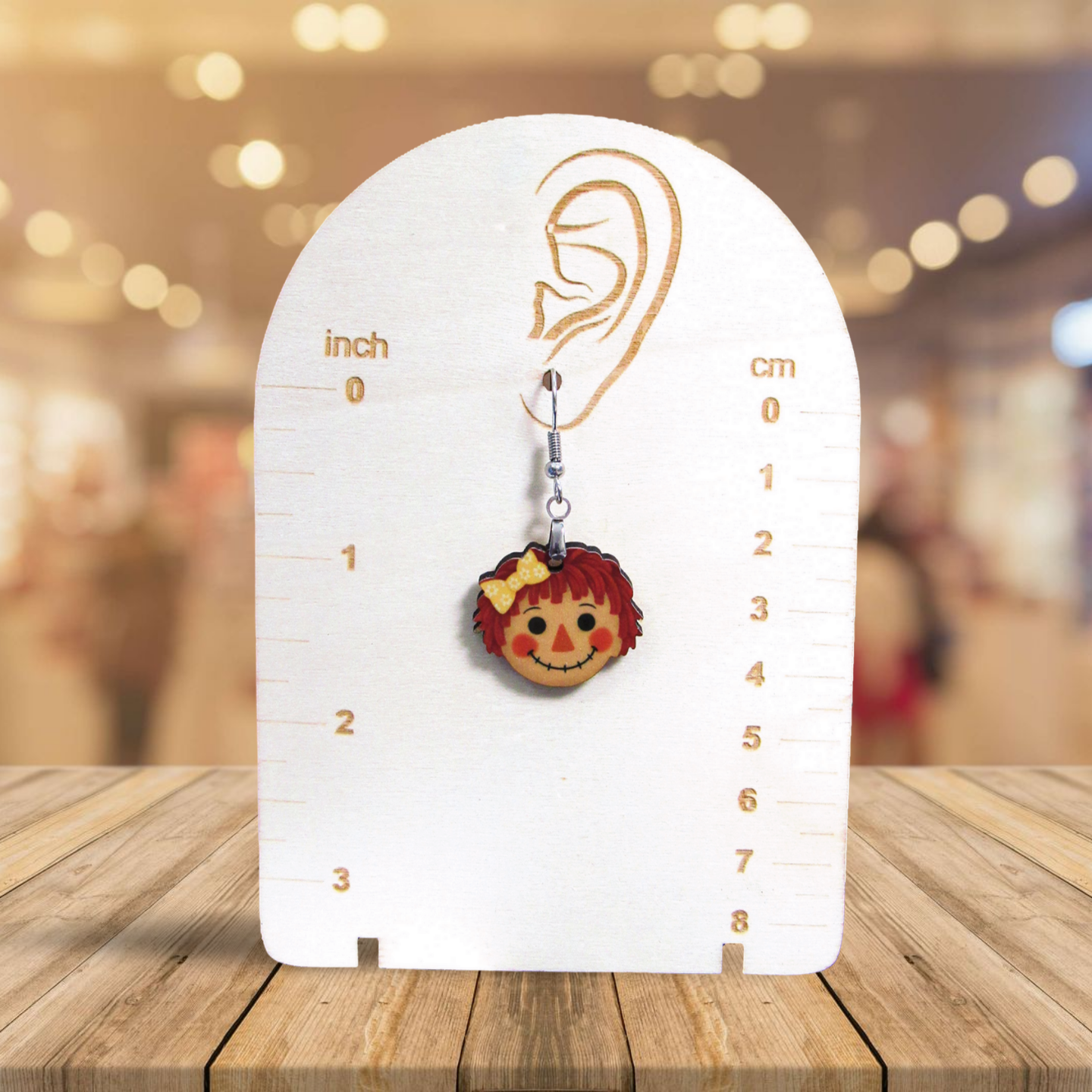 Scarecrow Girl Head Shaped Sublimated Earrings