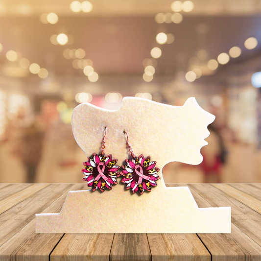 Breast cancer Awareness Shaped Sublimated Earrings
