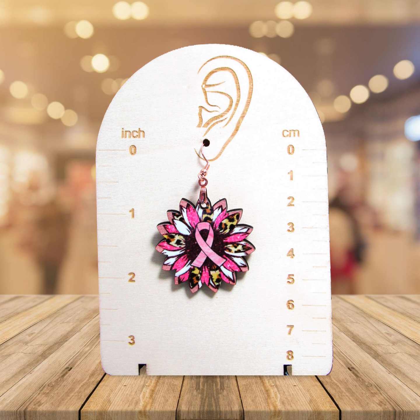 Breast cancer Awareness Shaped Sublimated Earrings