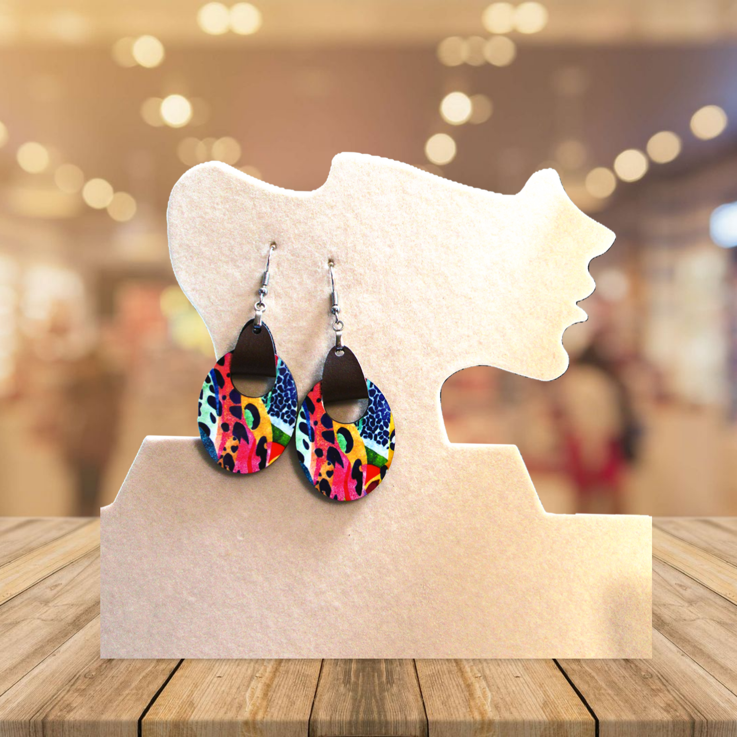 Boho Oval Shaped Sublimated Earring