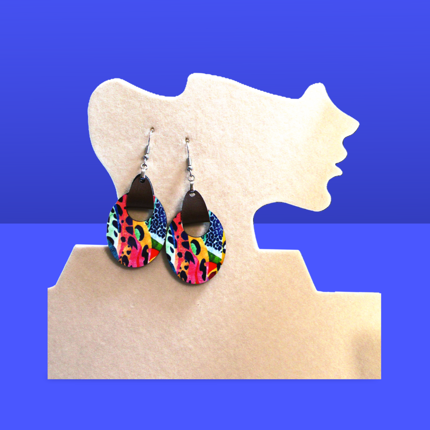 Boho Oval Shaped Sublimated Earring