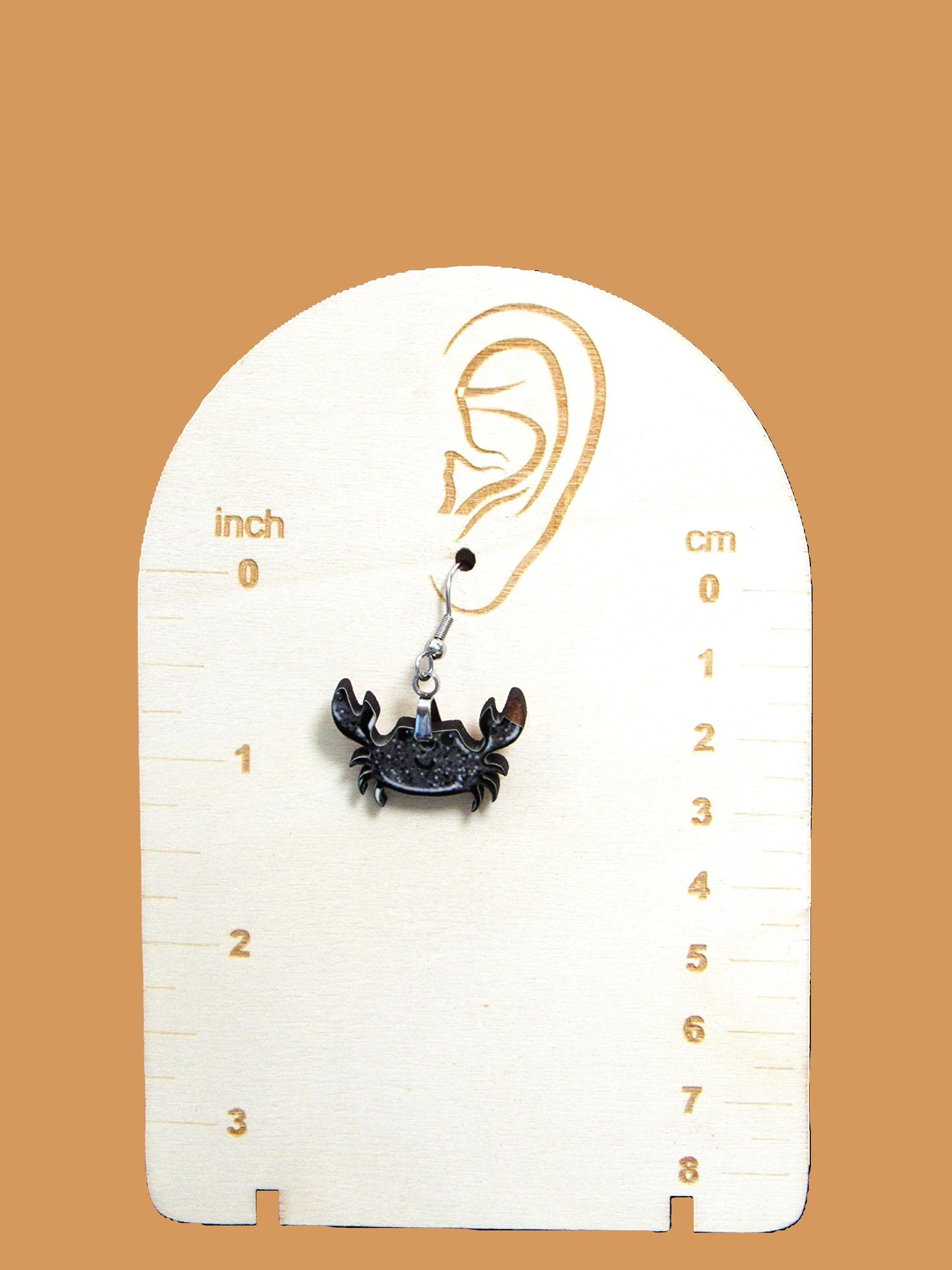 Crab Shaped Sublimated Earrings 1 inch