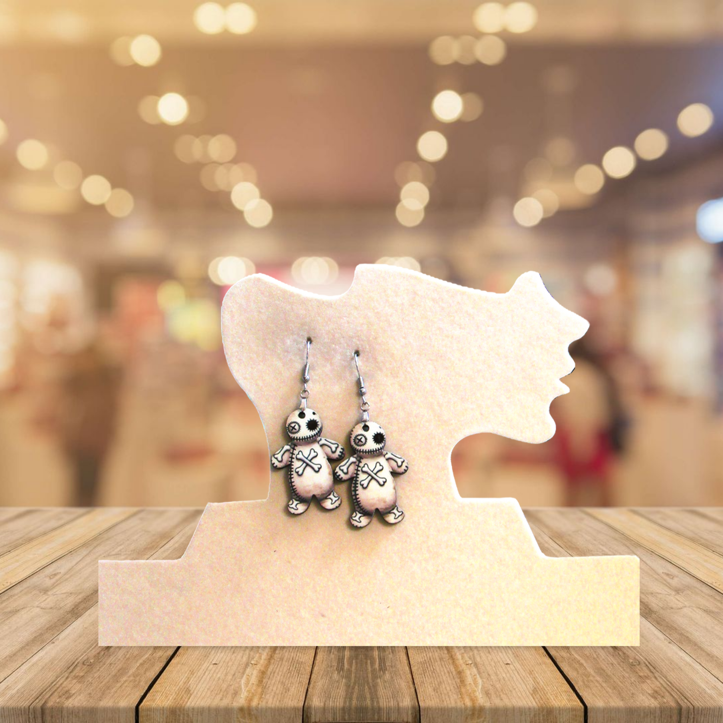 Fluffy Monster Shaped Sublimated Earrings