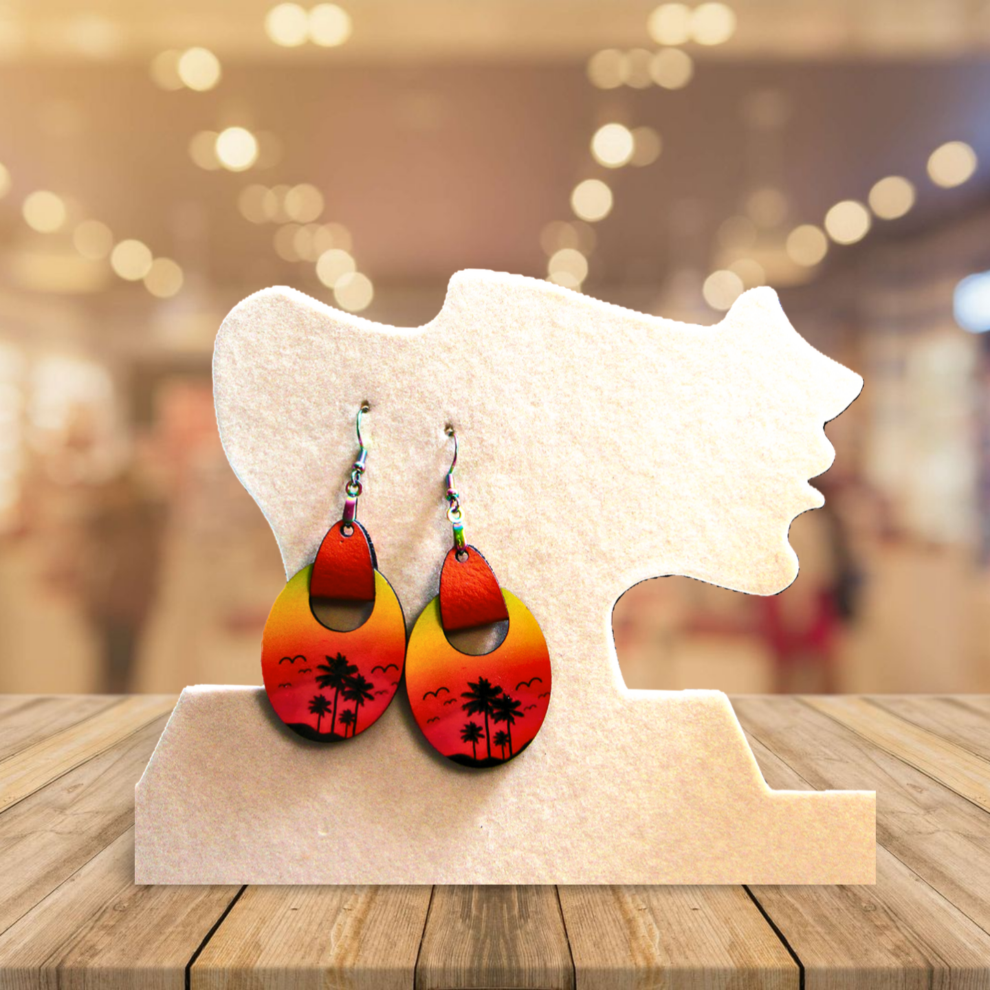 Boho Oval Shaped Sublimated Earring