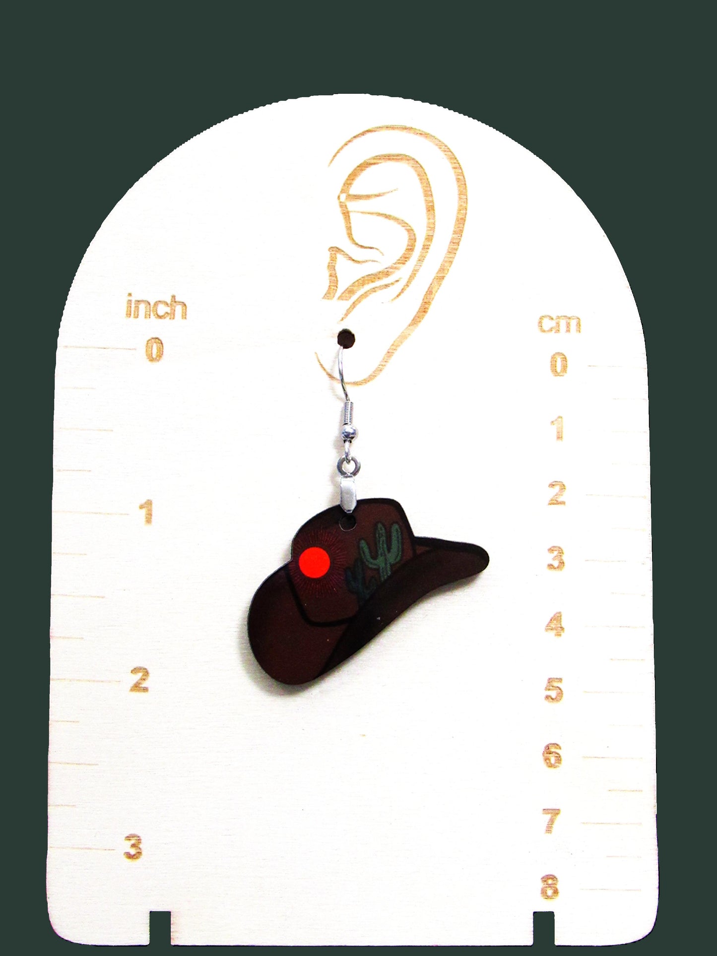 Cowboy Hat Shaped Sublimated Earrings