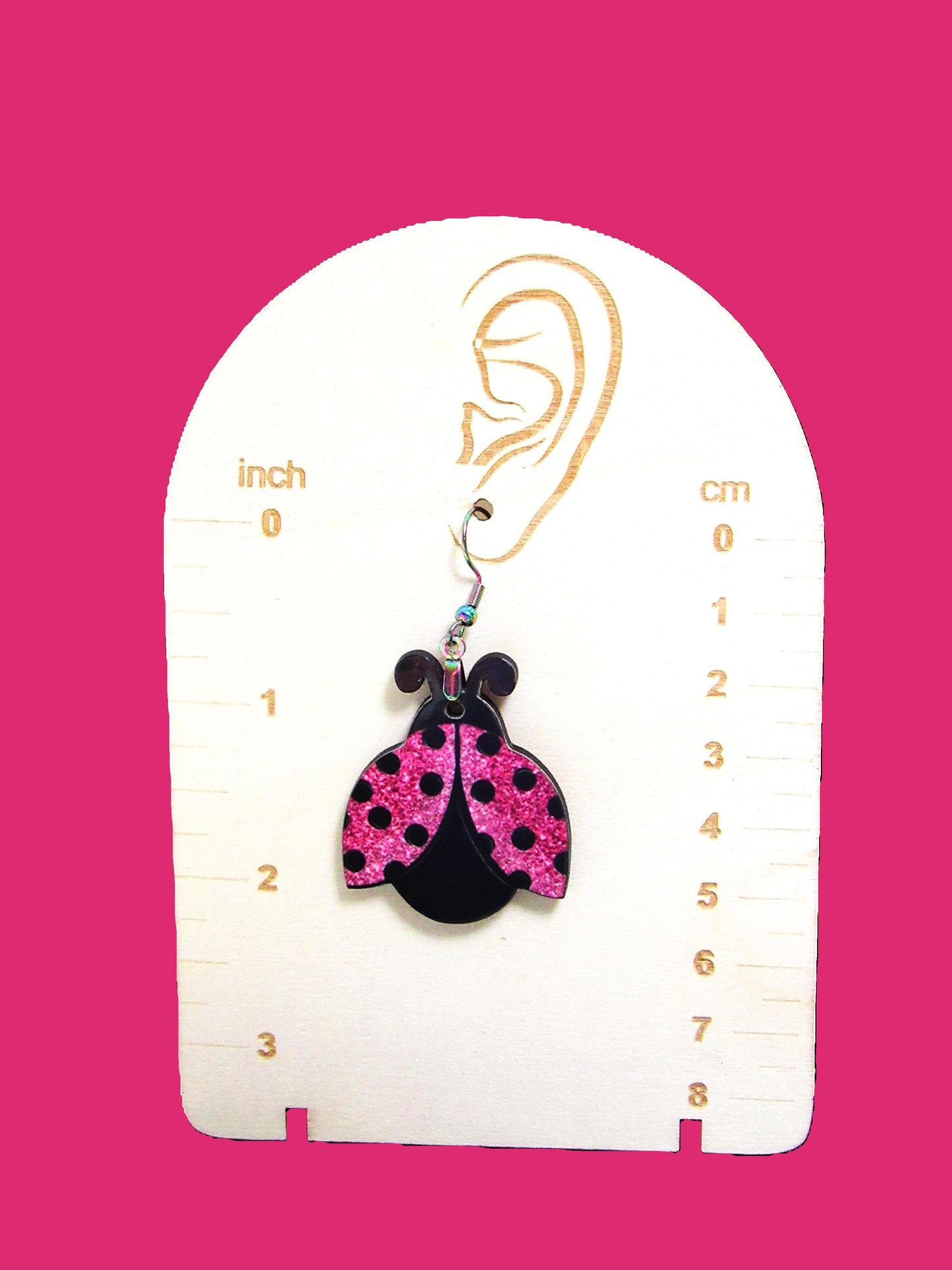 Ladybug Shaped Sublimated Earrings