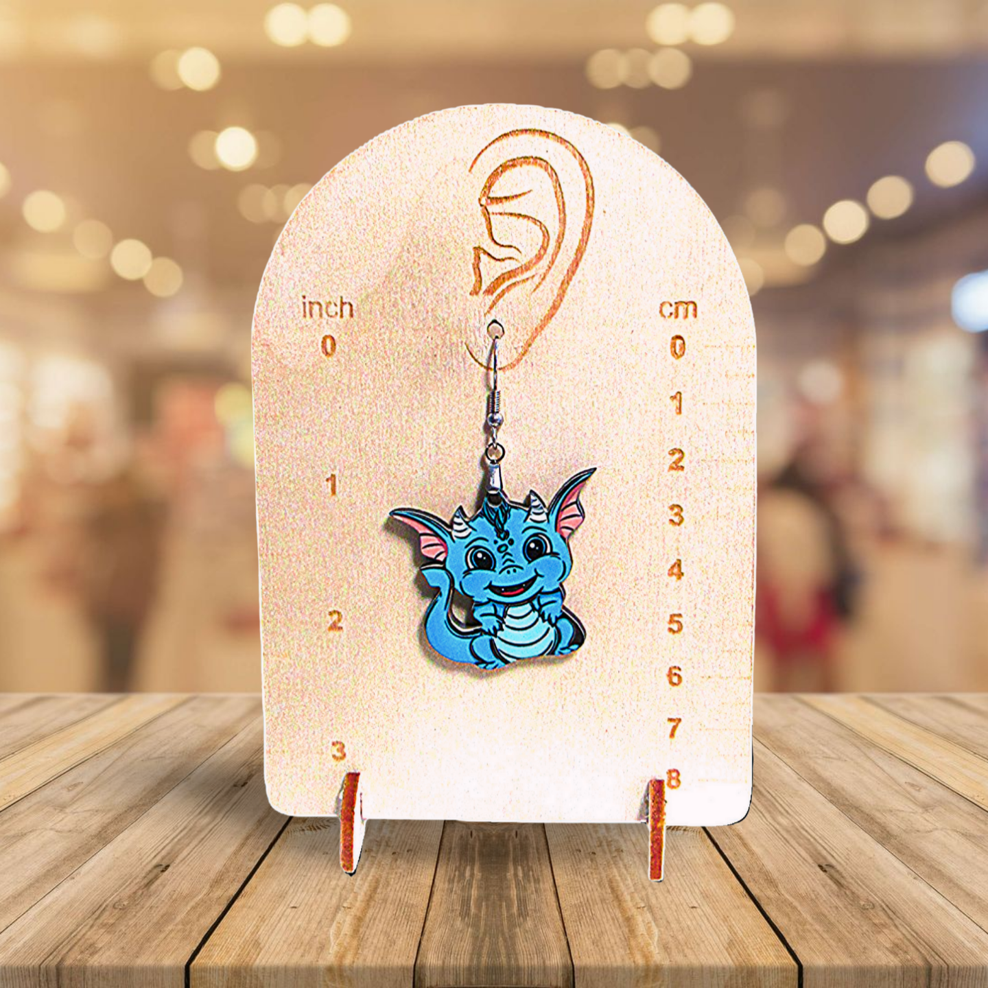 Dragon Shaped Sublimated Earrings 1.5 inch