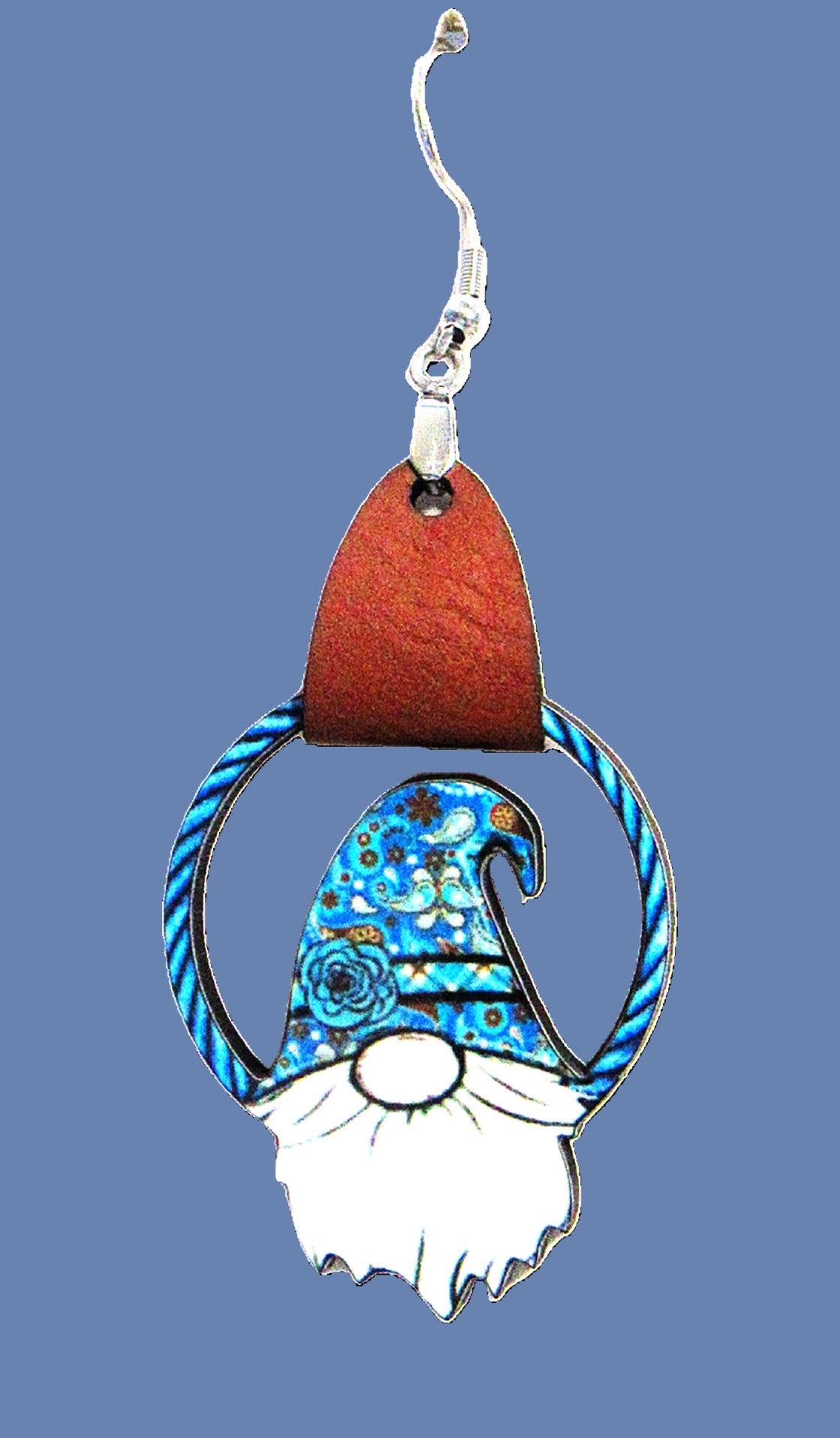 Round Gnome Shaped Sublimated Earrings