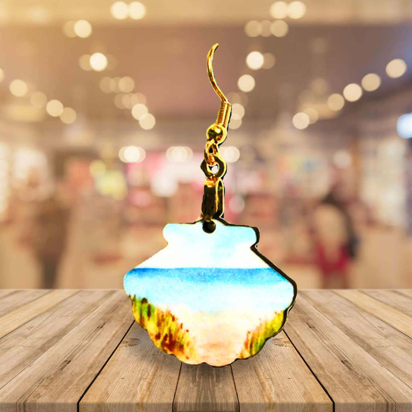 Clam Shell Shaped Sublimated Earrings MDF 1 inch