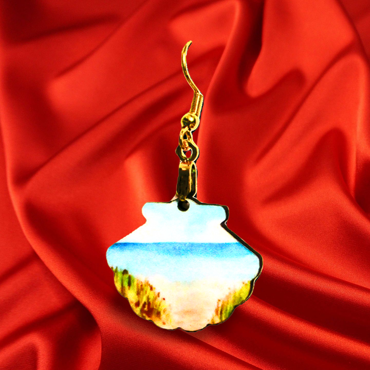 Clam Shell Shaped Sublimated Earrings MDF 1 inch