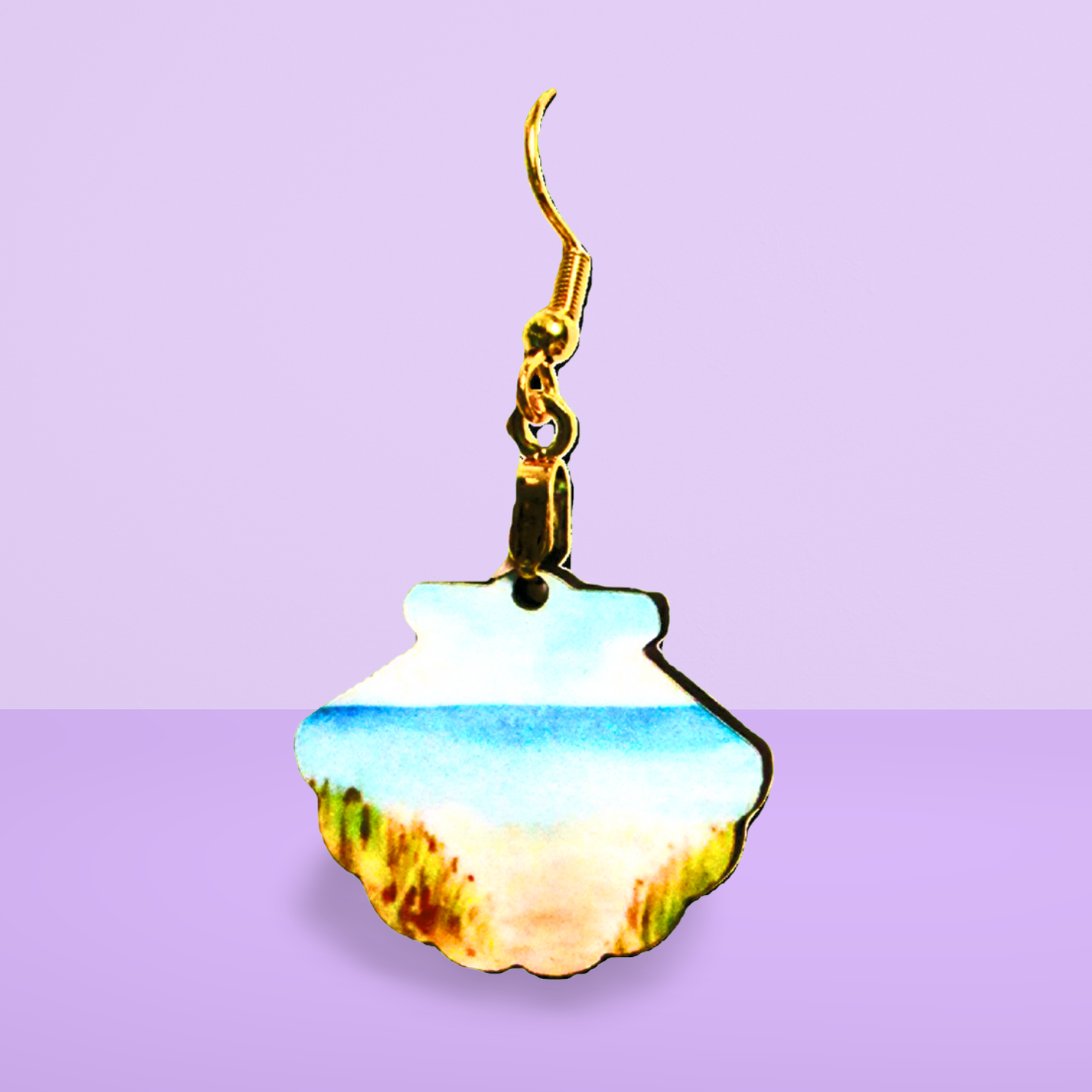 Clam Shell Shaped Sublimated Earrings MDF 1 inch