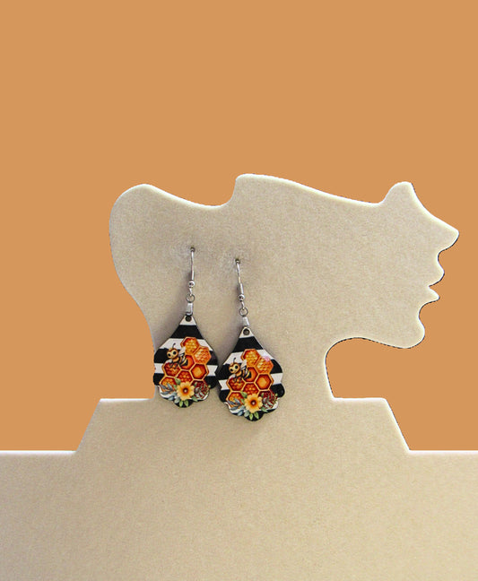 Fancy Teardrop Shaped Sublimated Earrings