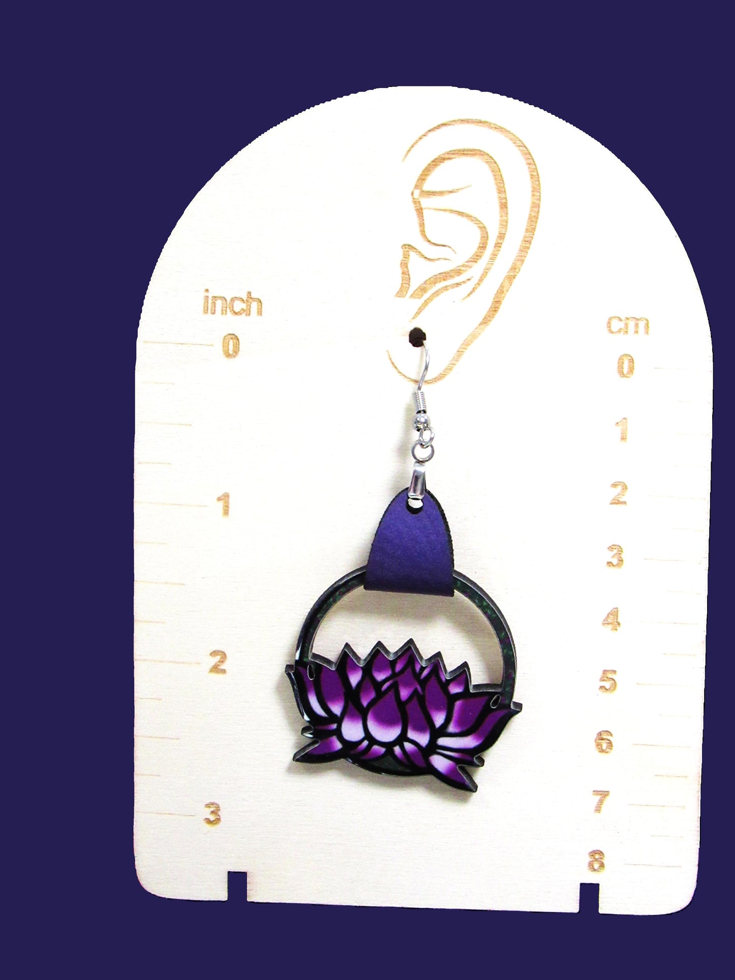 Round Lotus Shaped Sublimated Earrings