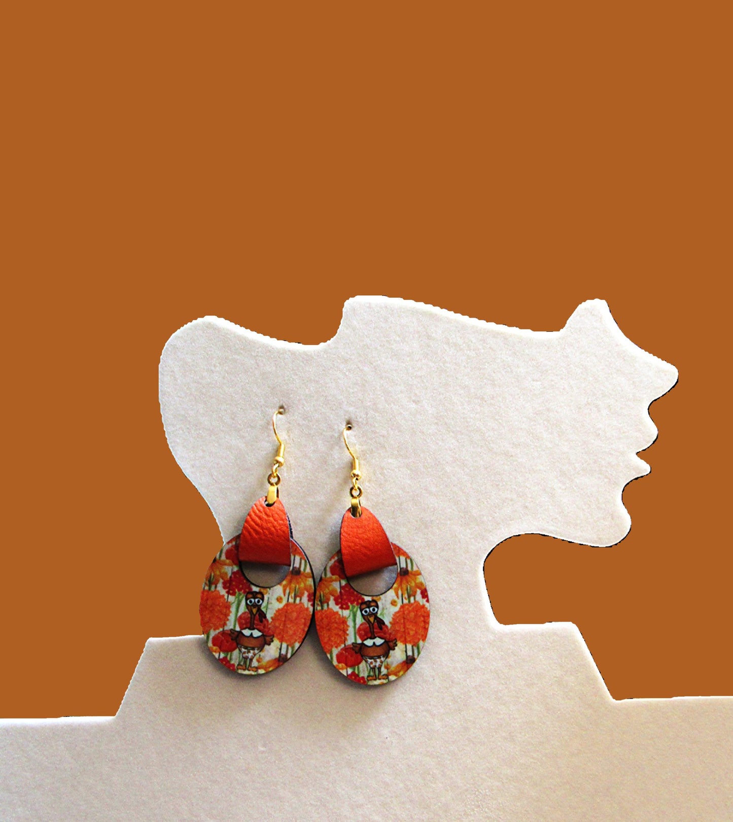 Boho Oval Shaped Sublimated Earring