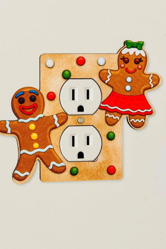 Gingerbread People Shaped Sublimated Outlet Plate
