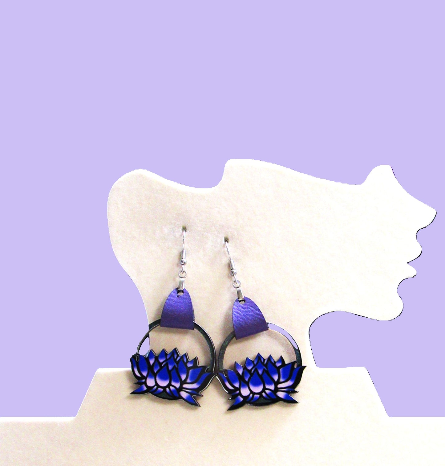 Round Lotus Shaped Sublimated Earrings