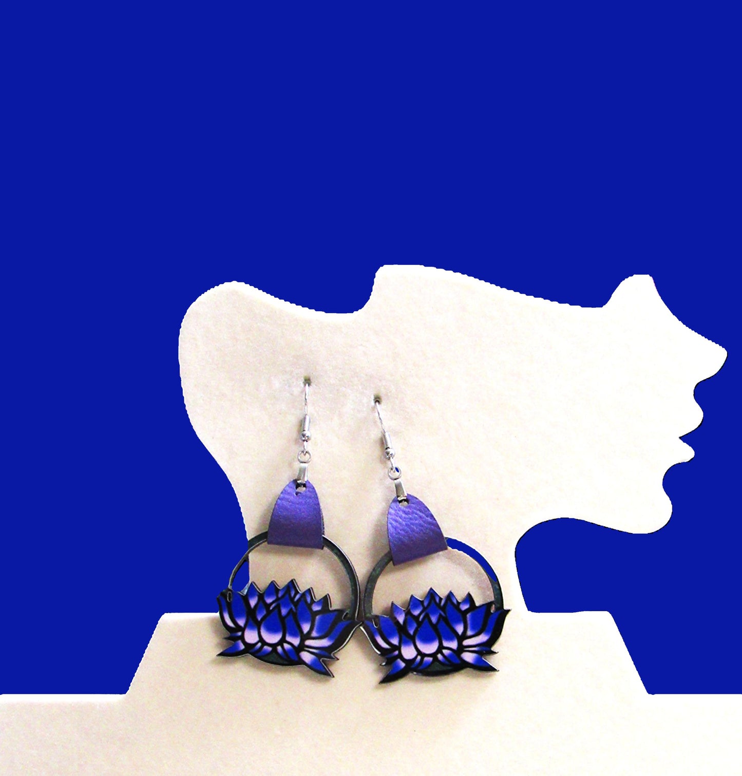 Round Lotus Shaped Sublimated Earrings