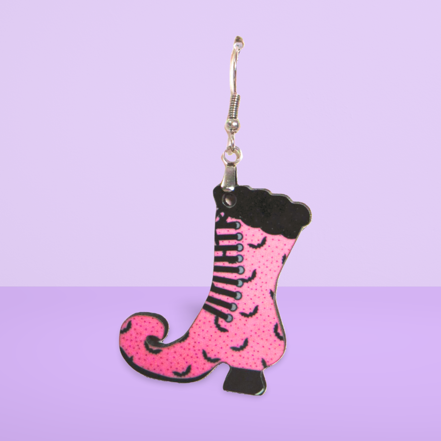 Witch Boot Shaped Sublimated Earrings 1.5 inch