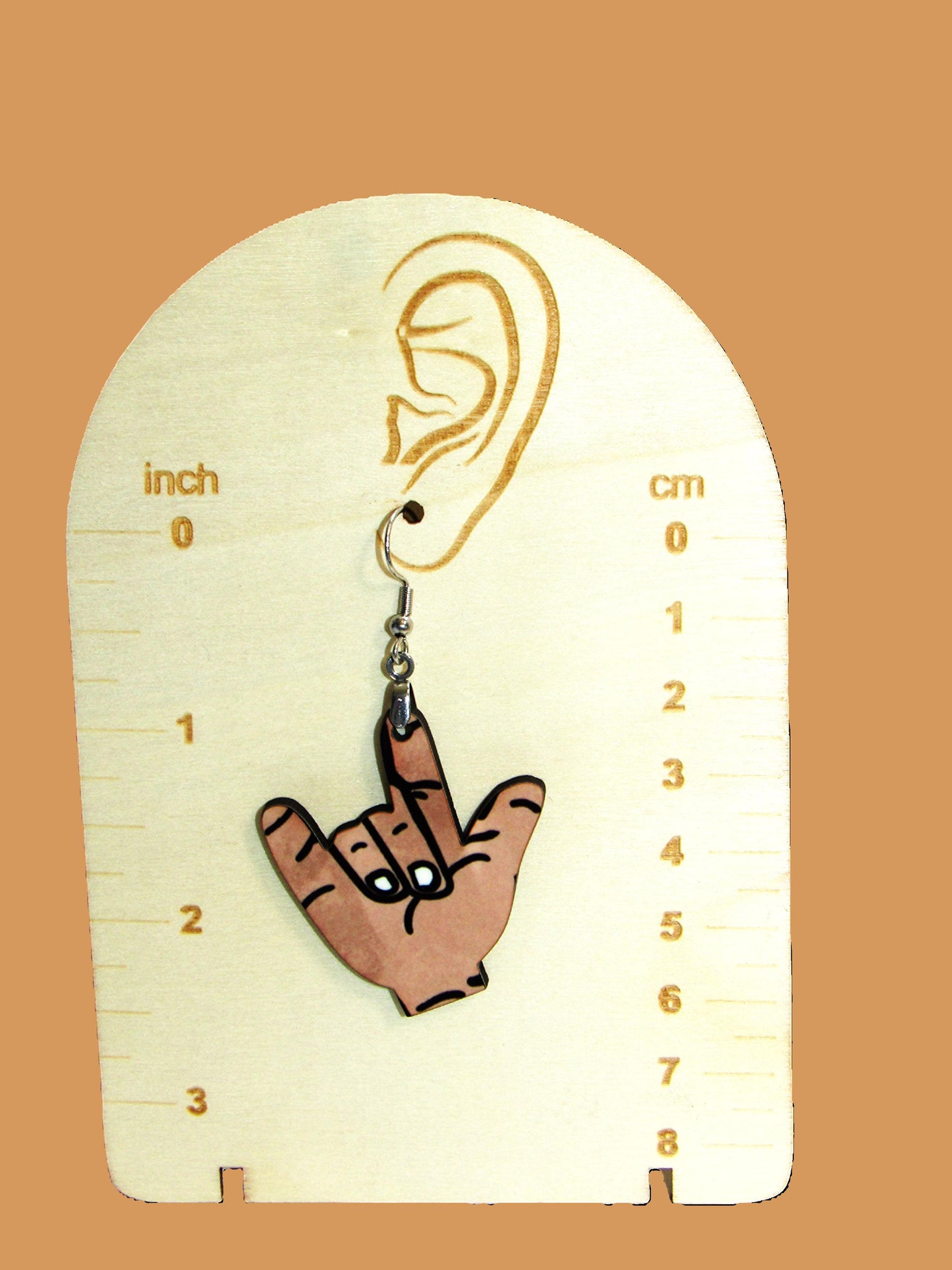 ASL Shaped Sublimated Earring