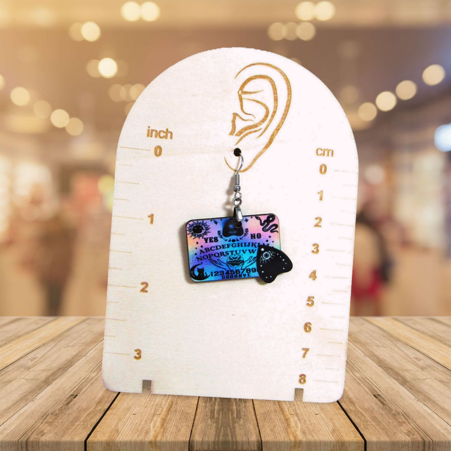Ouija Board Shaped Sublimated Earrings 1.5 inch