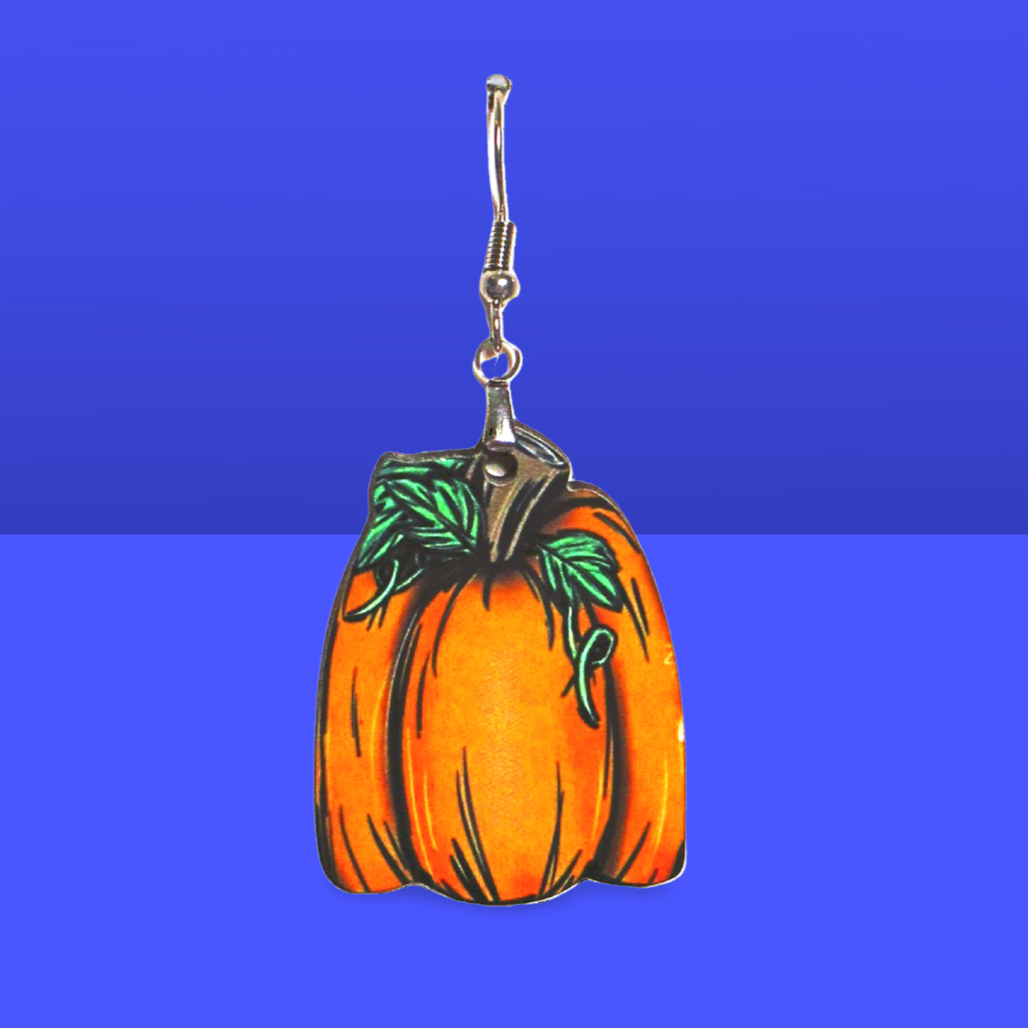 Tall Pumpkin Shaped Sublimated Earrings 1.5 inch