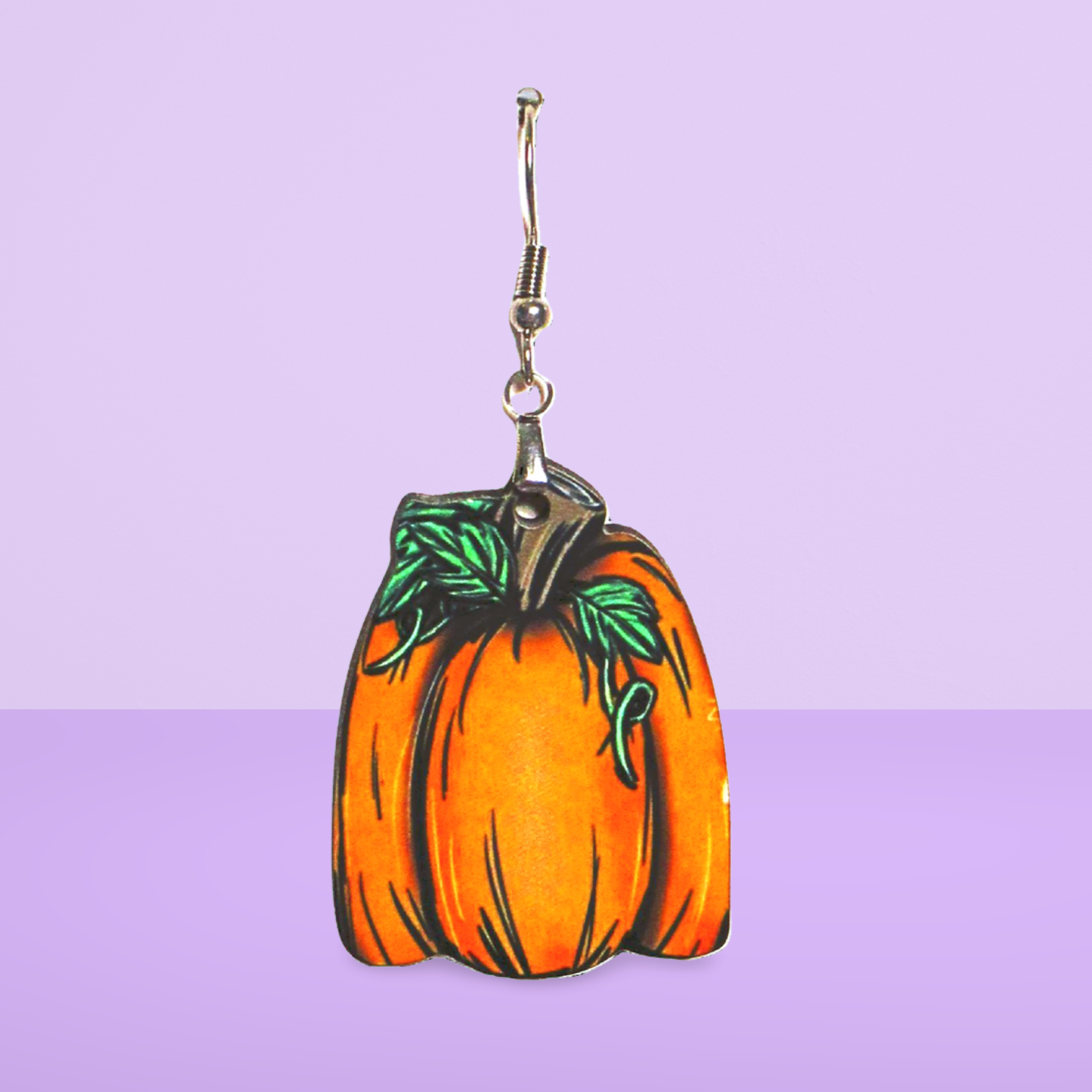 Tall Pumpkin Shaped Sublimated Earrings 1.5 inch