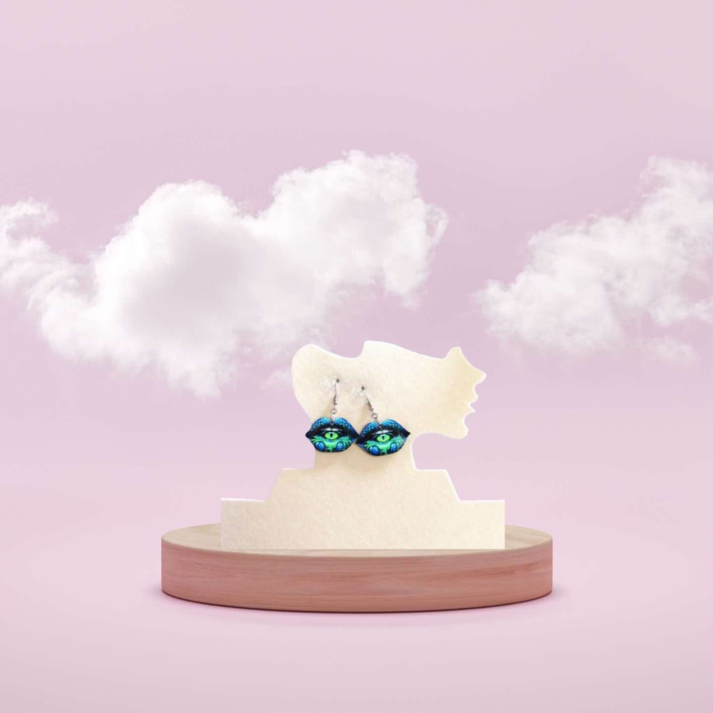 Lip Shaped Sublimated Earrings 1.5 inch